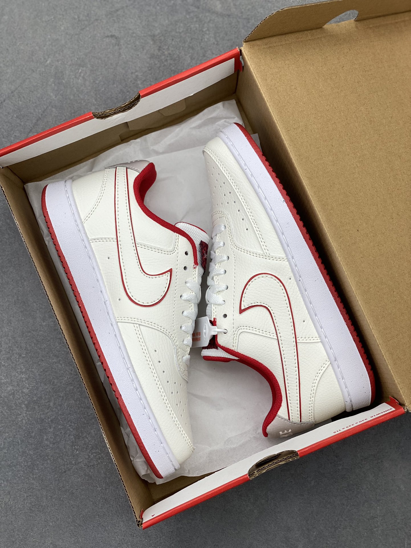 Nike Court Vision Low Women's Shoes White/Team Red HF0739-111 Sneakers 10 i1719950604 6679 4