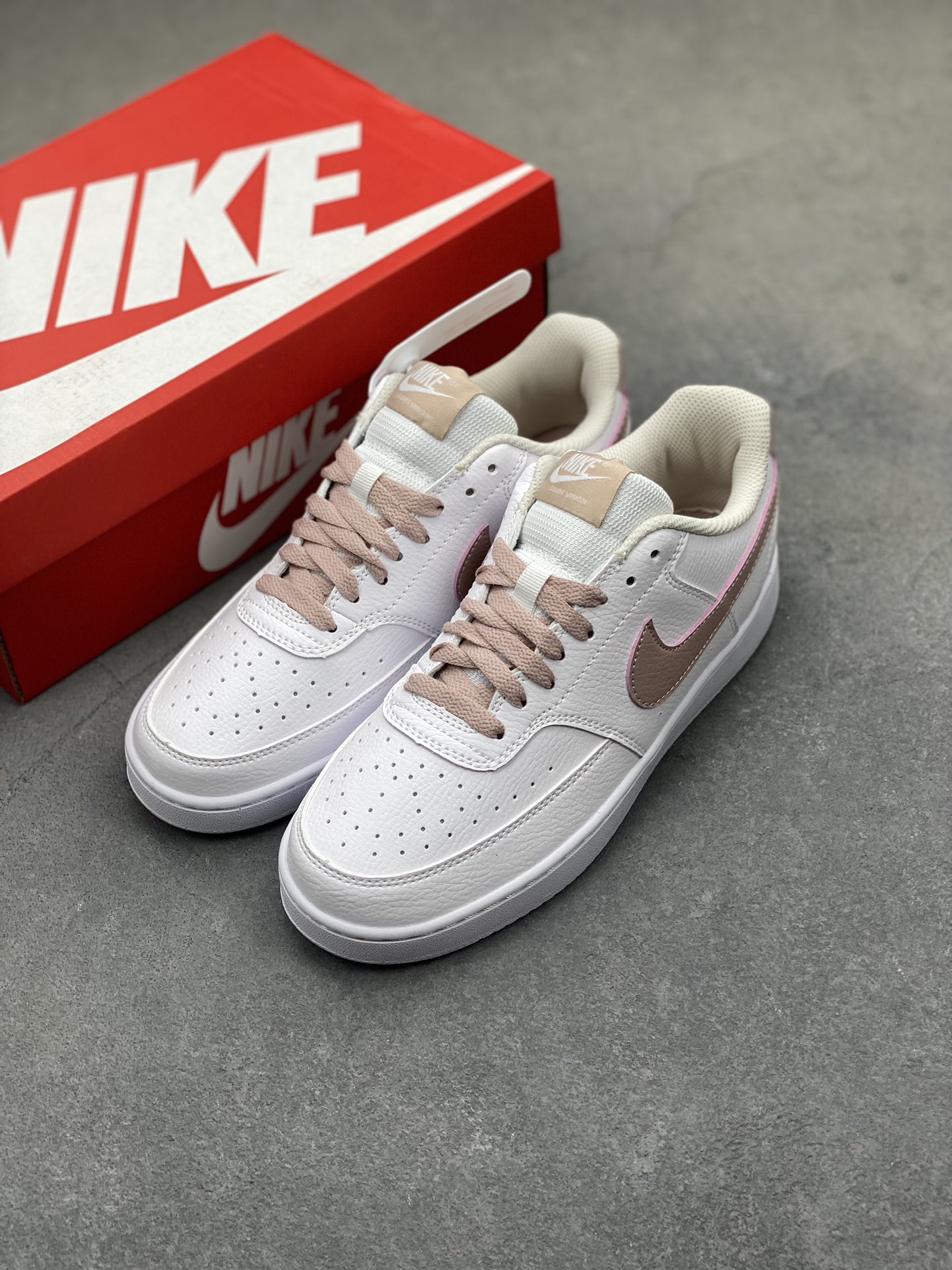 Nike Court Vision Low Women's Shoes White/Tan CD5434-113 Comfort Sneakers 9 i1719950685 6218 6
