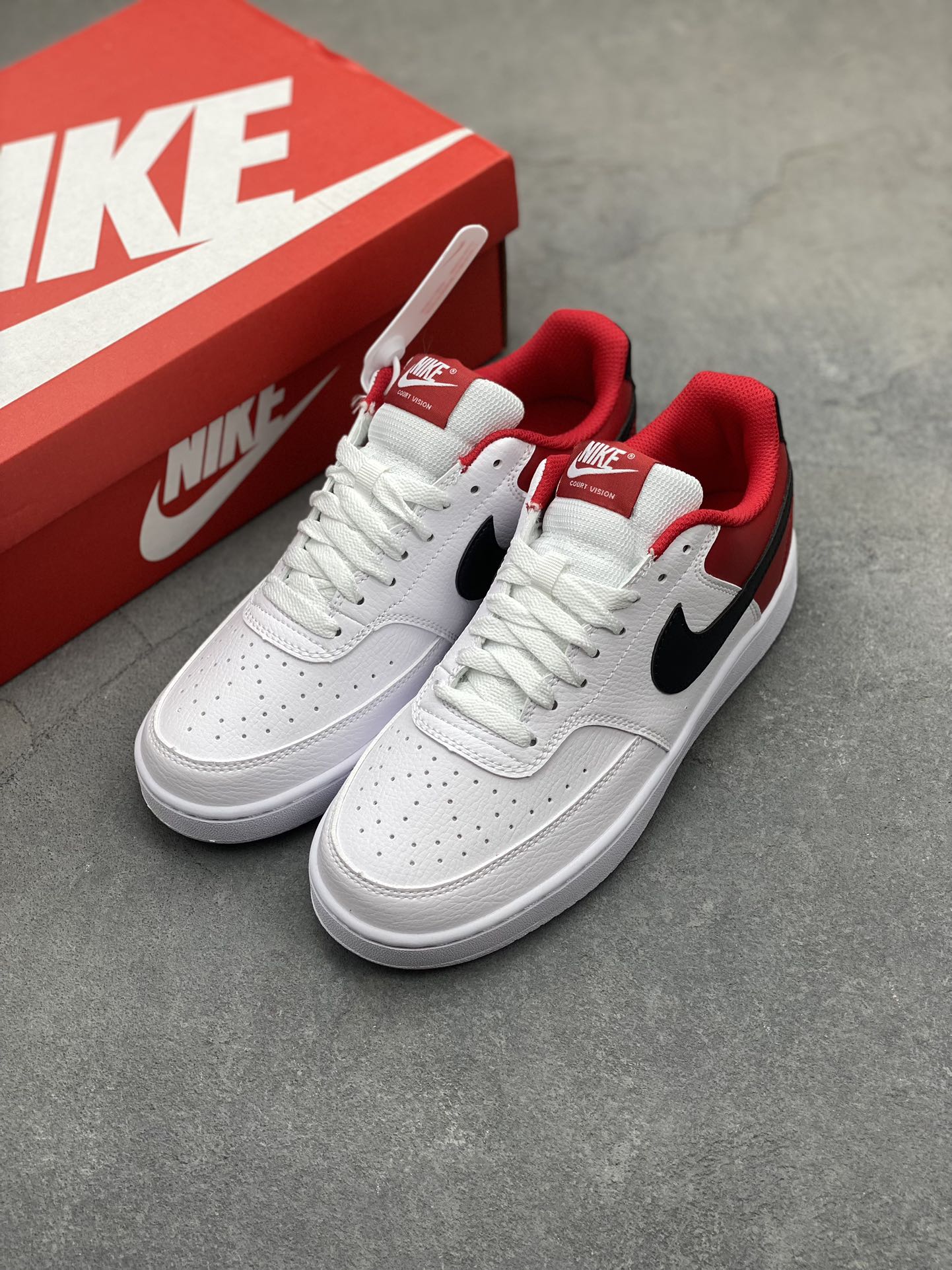 Nike Court Vision Low White/Black/Red Casual Sneakers DH0851-100 9 i1719950769 3508 6