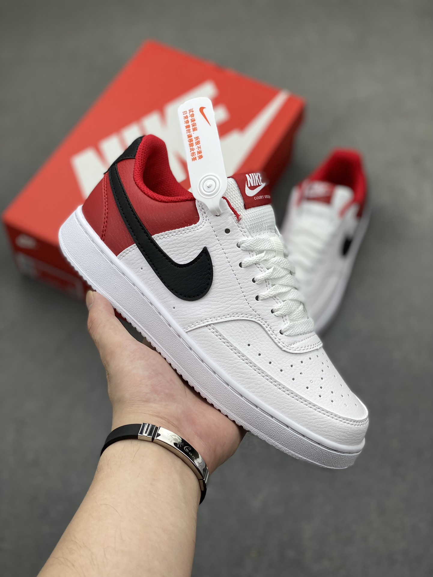 Nike Court Vision Low White/Black/Red Casual Sneakers DH0851-100 2 i1719950769 5573 8