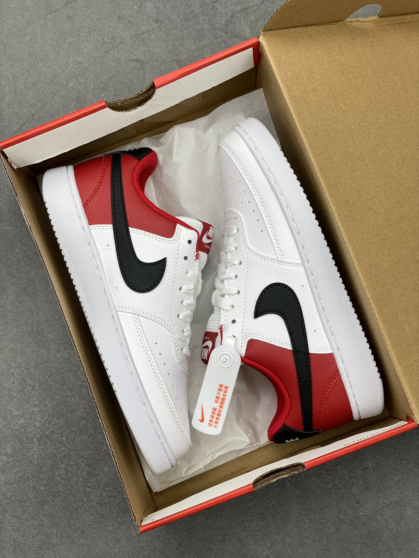 Nike Court Vision Low White/Black/Red Casual Sneakers DH0851-100 10 i1719950769 8377 0
