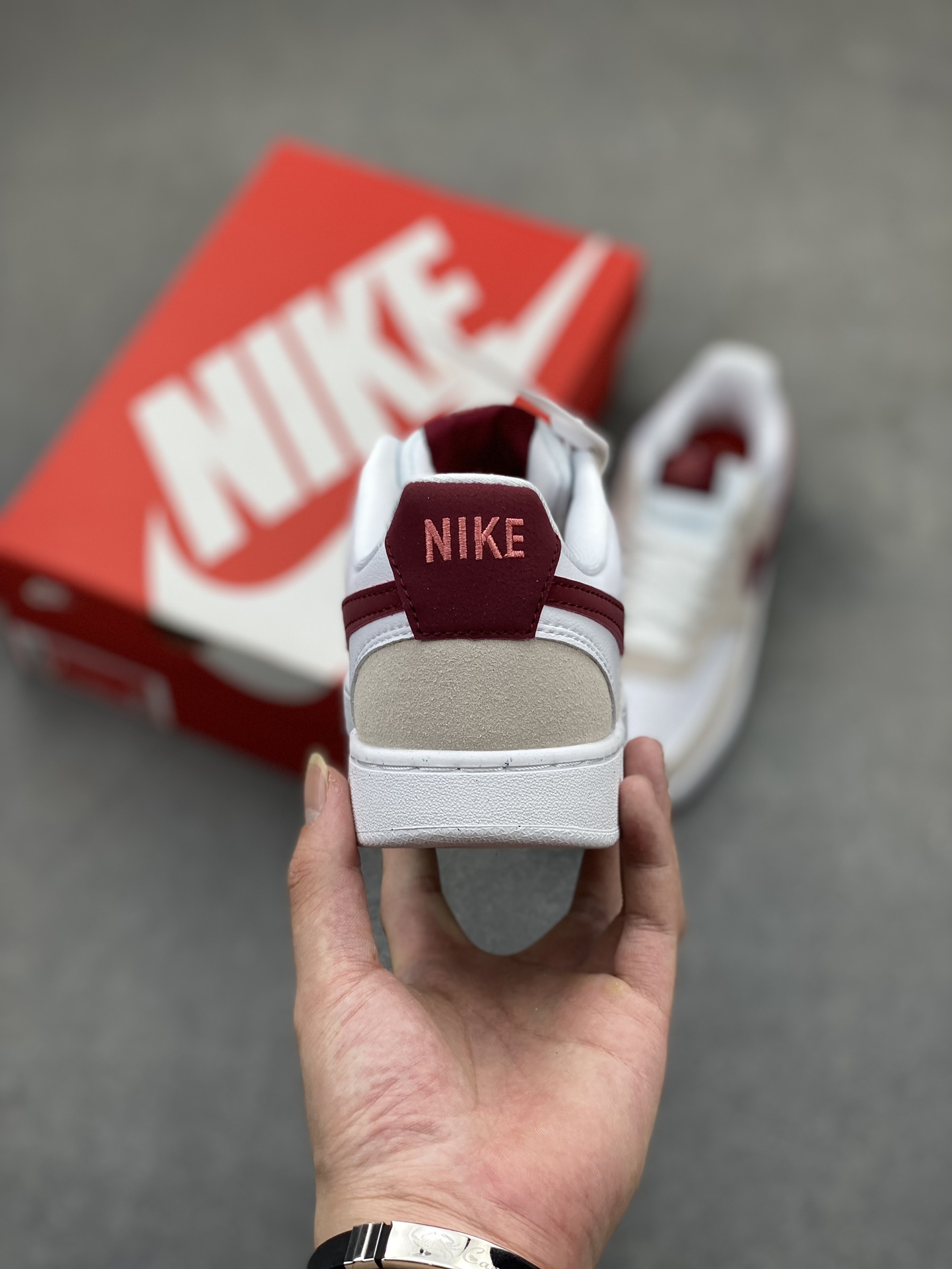 Nike Air Force 1 '07 Low White Maroon Casual Shoes (FQ7628-100) 5 i1719950805 1691 2