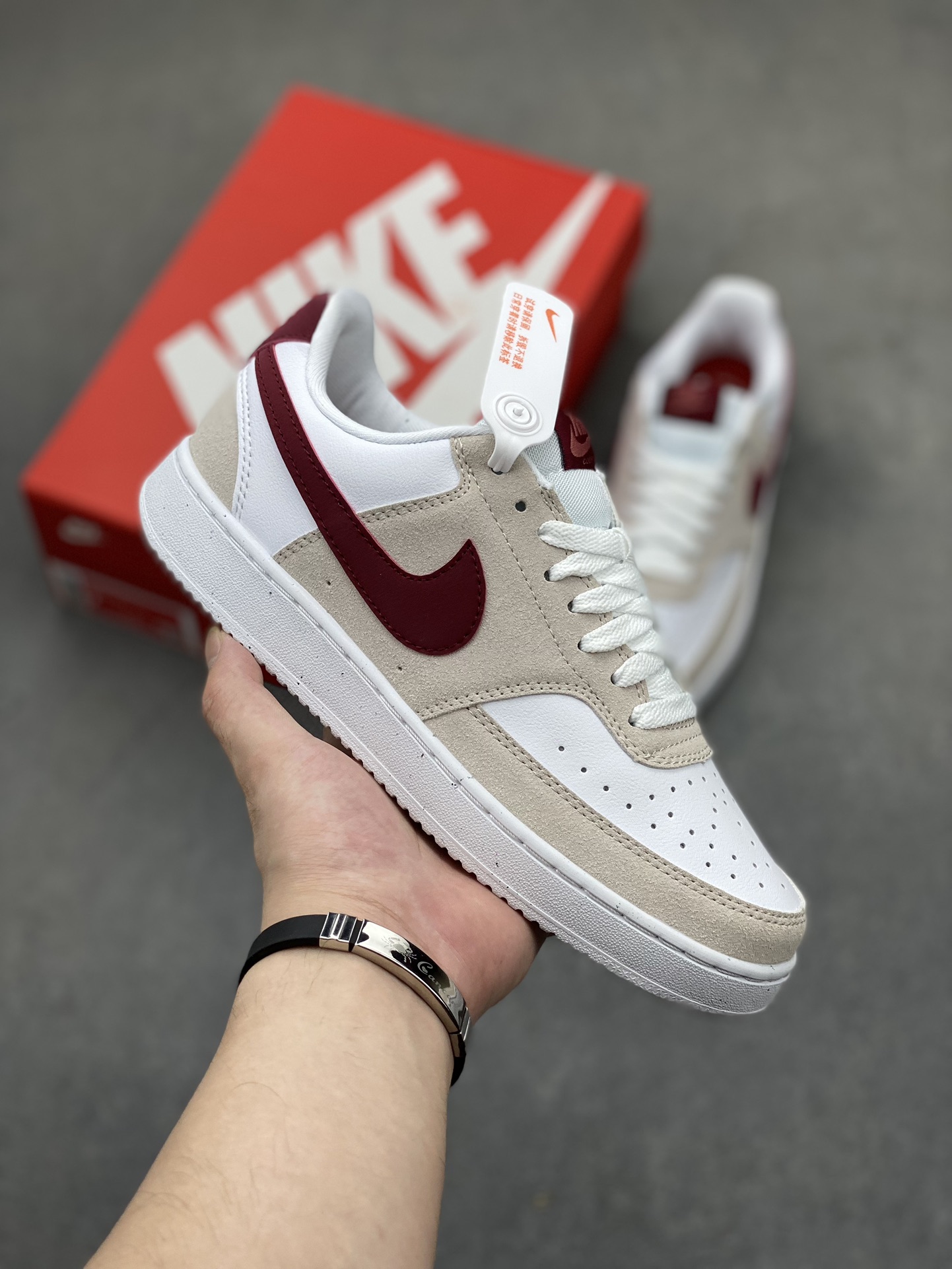 Nike Air Force 1 '07 Low White Maroon Casual Shoes (FQ7628-100) 2 i1719950805 8922 3