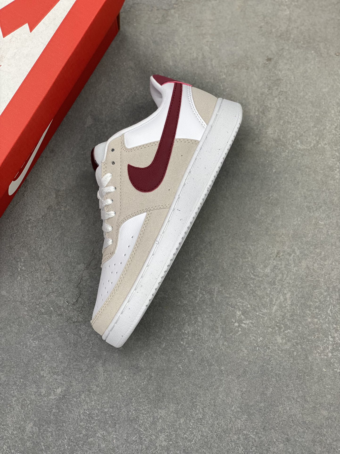 Nike Air Force 1 '07 Low White Maroon Casual Shoes (FQ7628-100) 8 i1719950806 6527 6