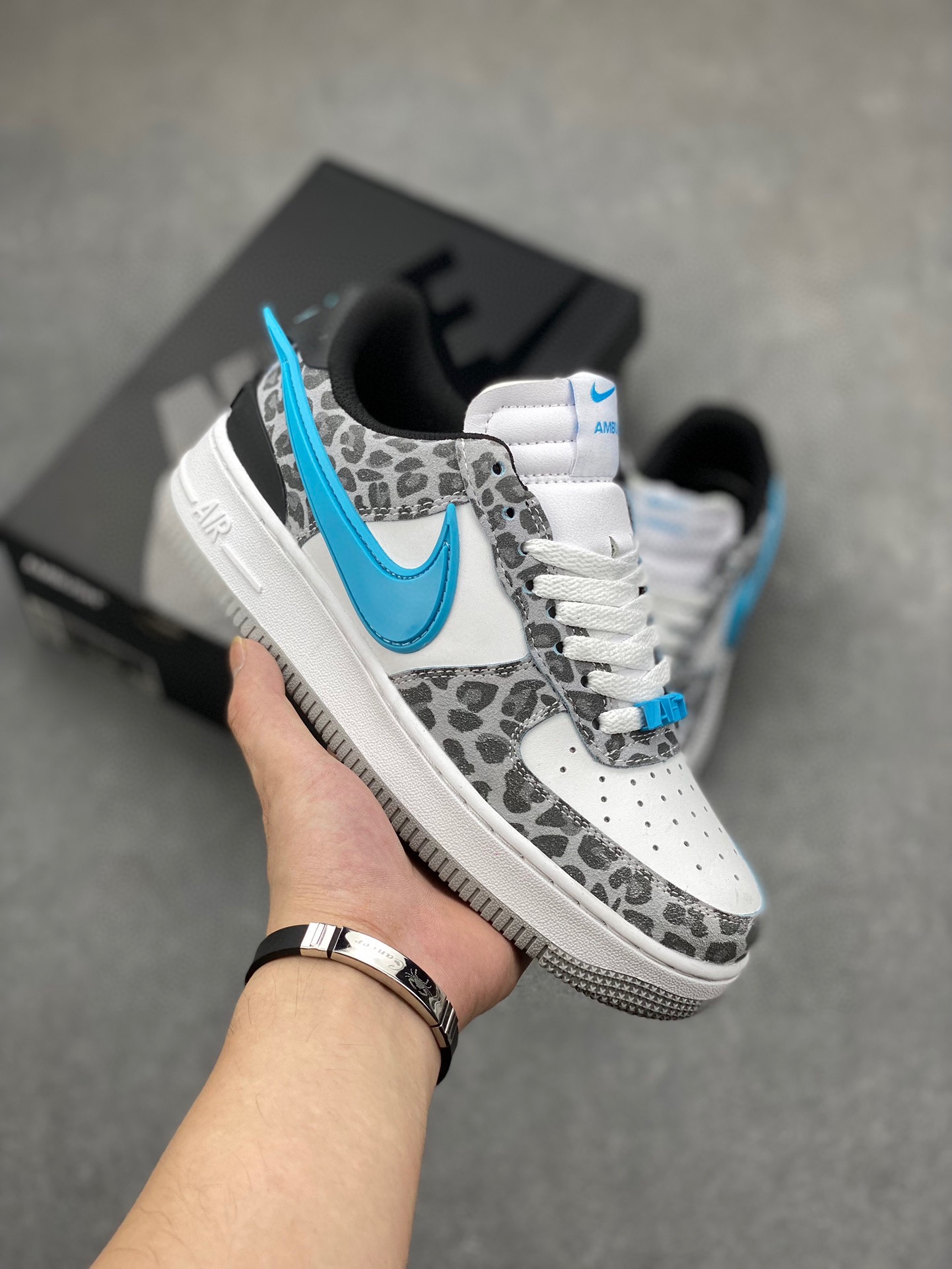 Nike Air Force 1 '07 Low Sneakers - Leopard Print, White and Blue 2 i1719951513 1719 0