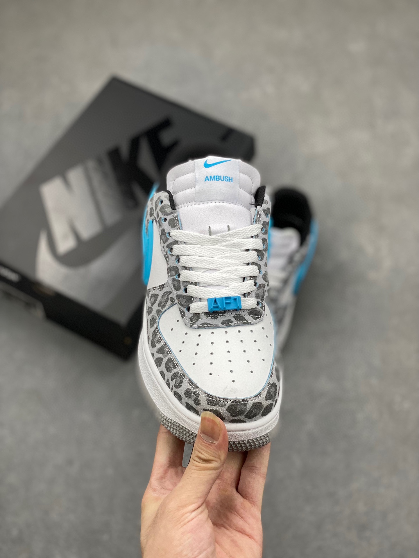 Nike Air Force 1 '07 Low Sneakers - Leopard Print, White and Blue 3 i1719951513 8968 0