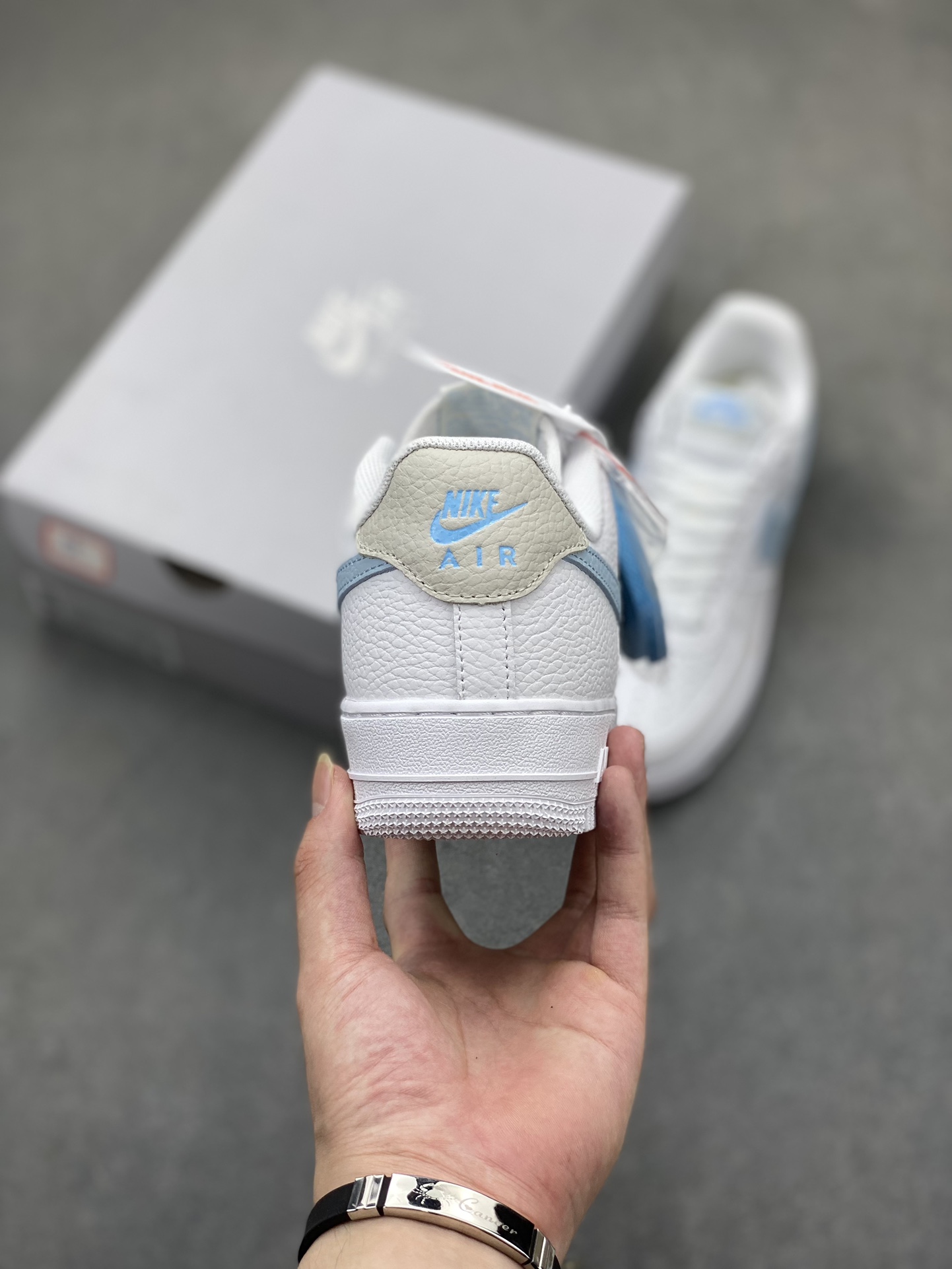 Nike Air Force 1 Low White/Blue Leather Sneakers Lifetime Warranty HF0022-100 5 i1719951695 9198 3