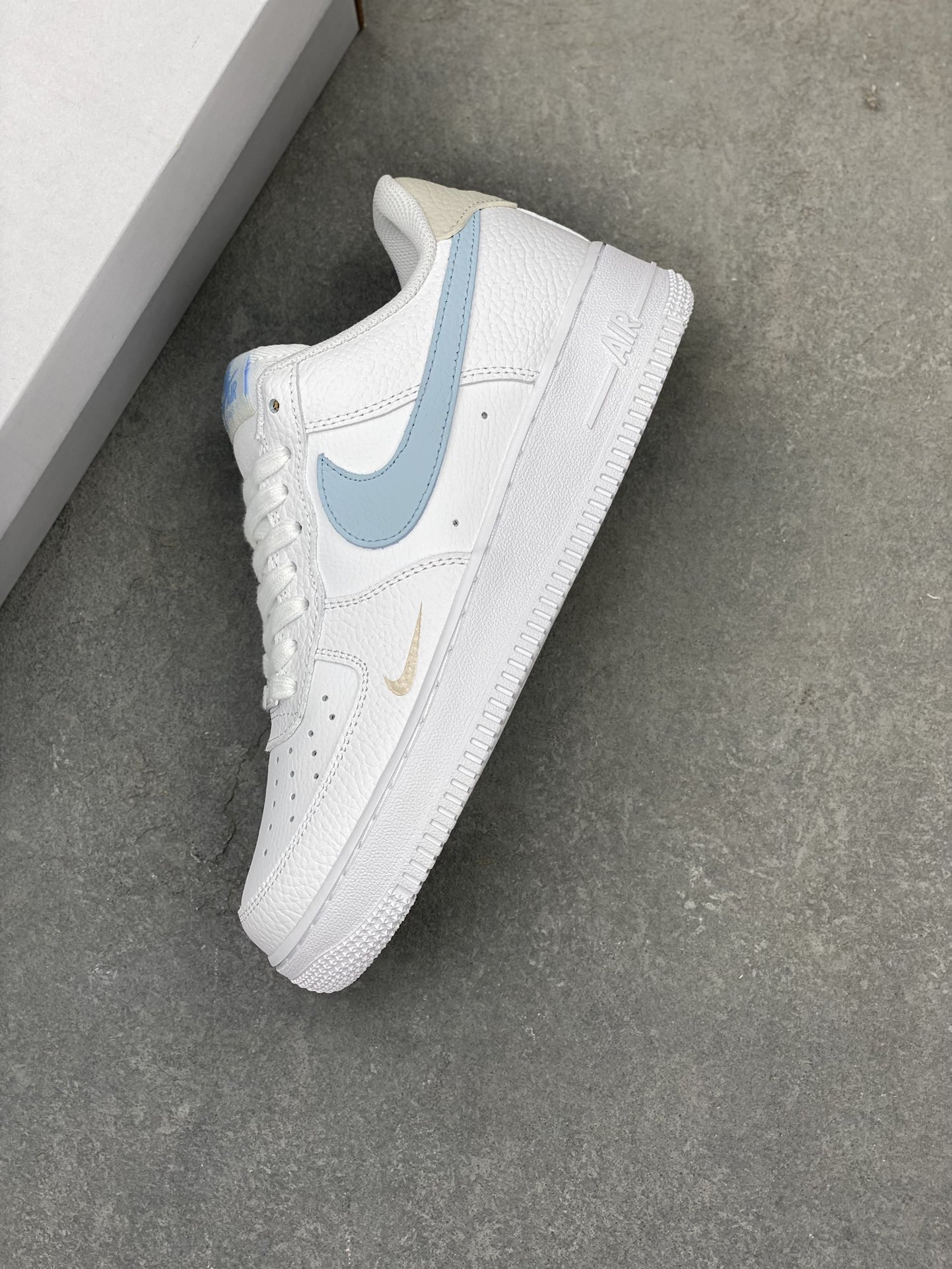Nike Air Force 1 Low White/Blue Leather Sneakers Lifetime Warranty HF0022-100 8 i1719951695 9984 0