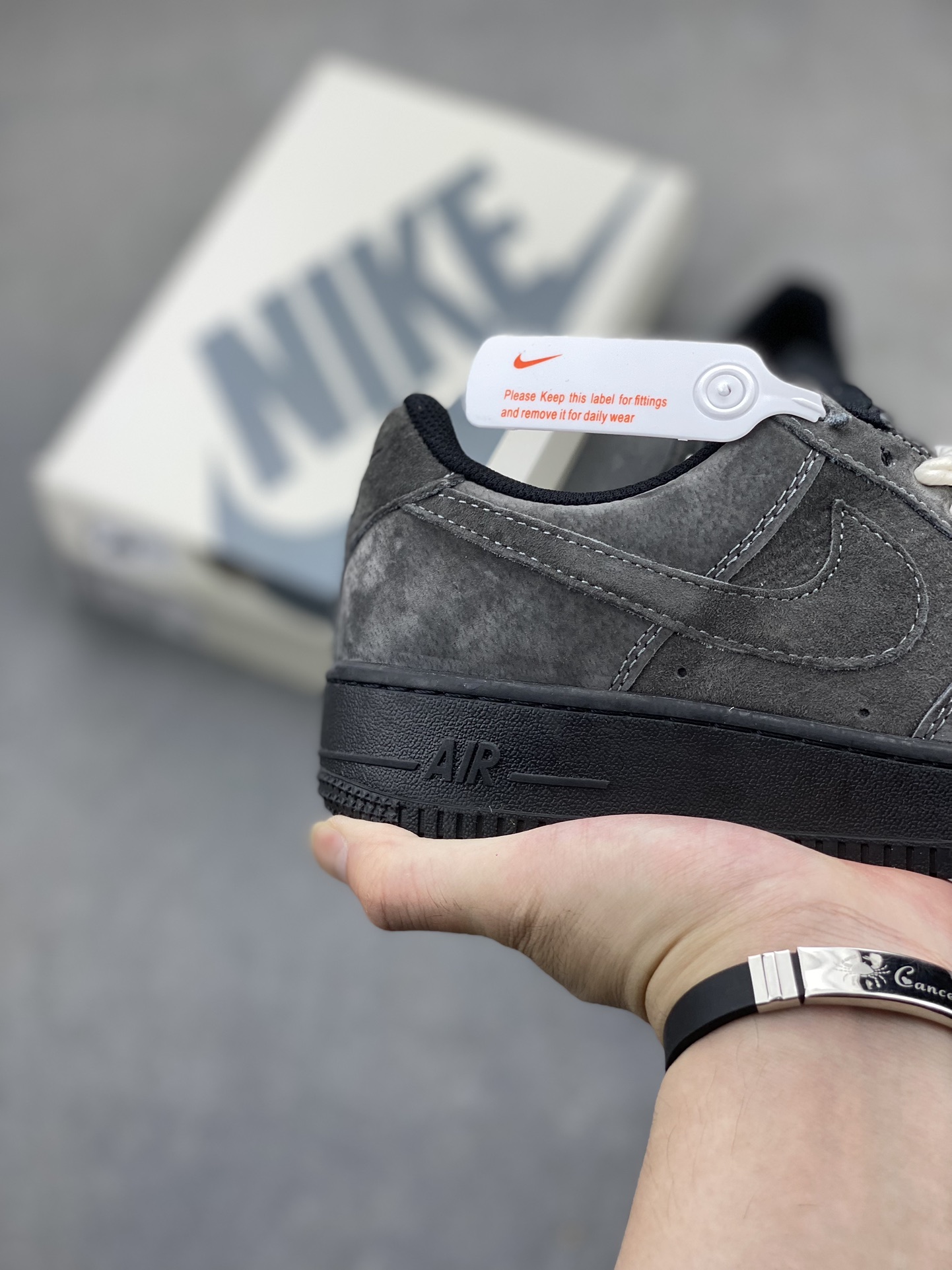 Nike Air Force 1 '07 Low Grey Black Suede Sneaker DV0788-011 6 i1720122637 3138 4
