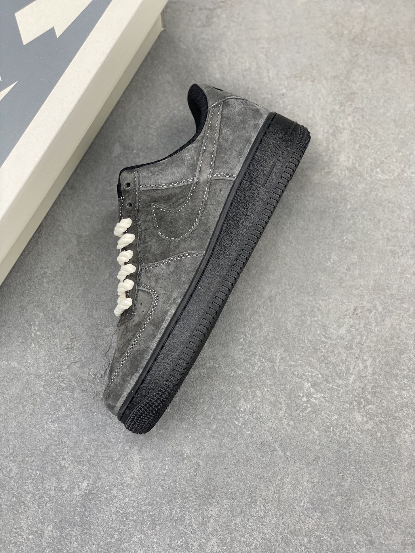 Nike Air Force 1 '07 Low Grey Black Suede Sneaker DV0788-011 8 i1720122637 3139 3