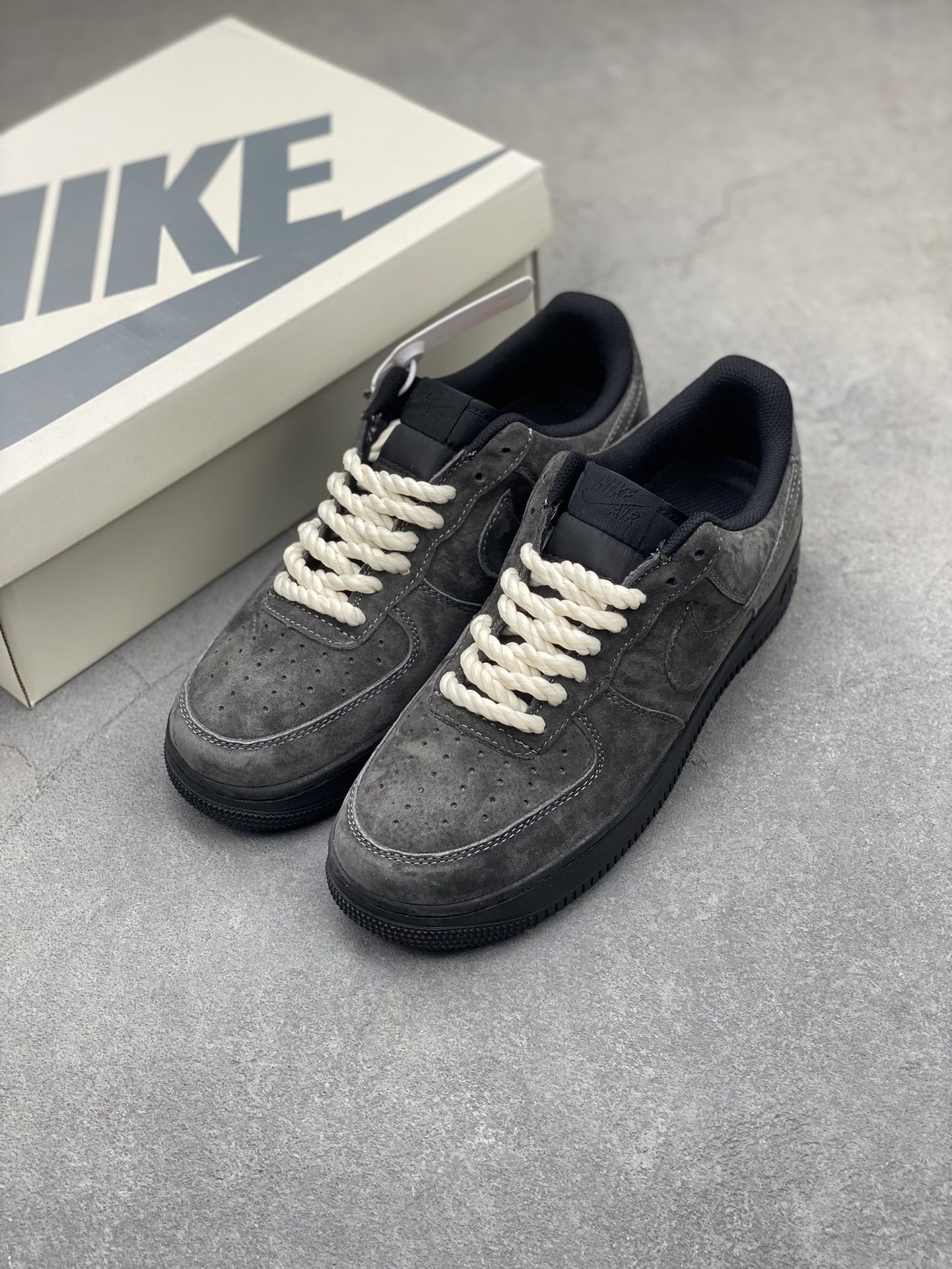 Nike Air Force 1 '07 Low Grey Black Suede Sneaker DV0788-011 9 i1720122637 5287 0