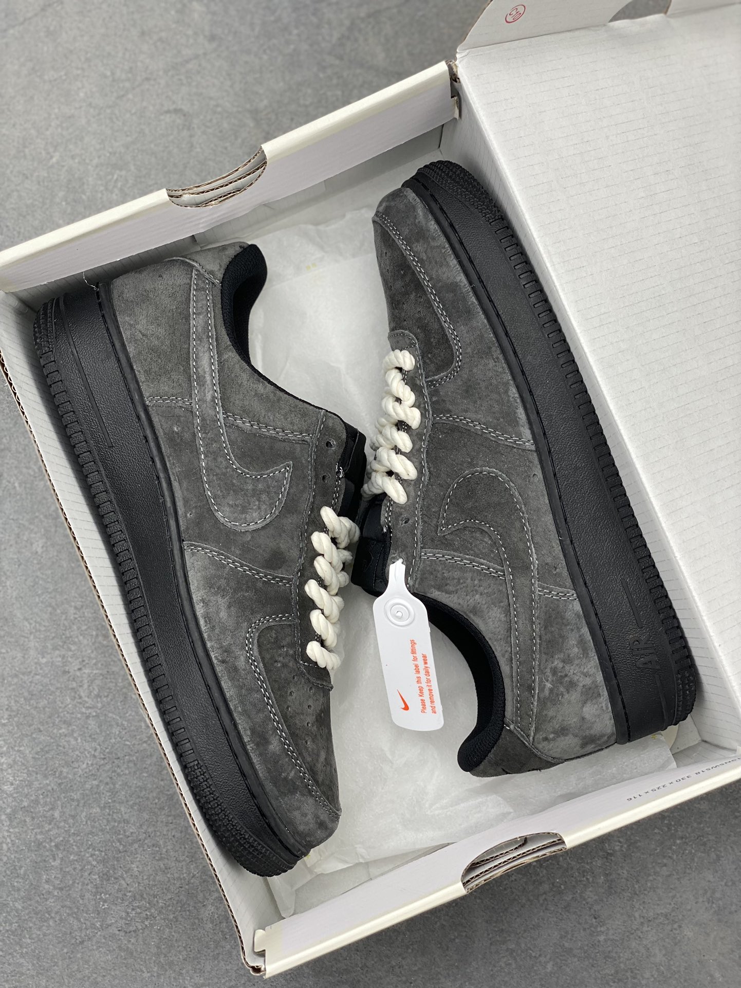Nike Air Force 1 '07 Low Grey Black Suede Sneaker DV0788-011 10 i1720122637 9970 1