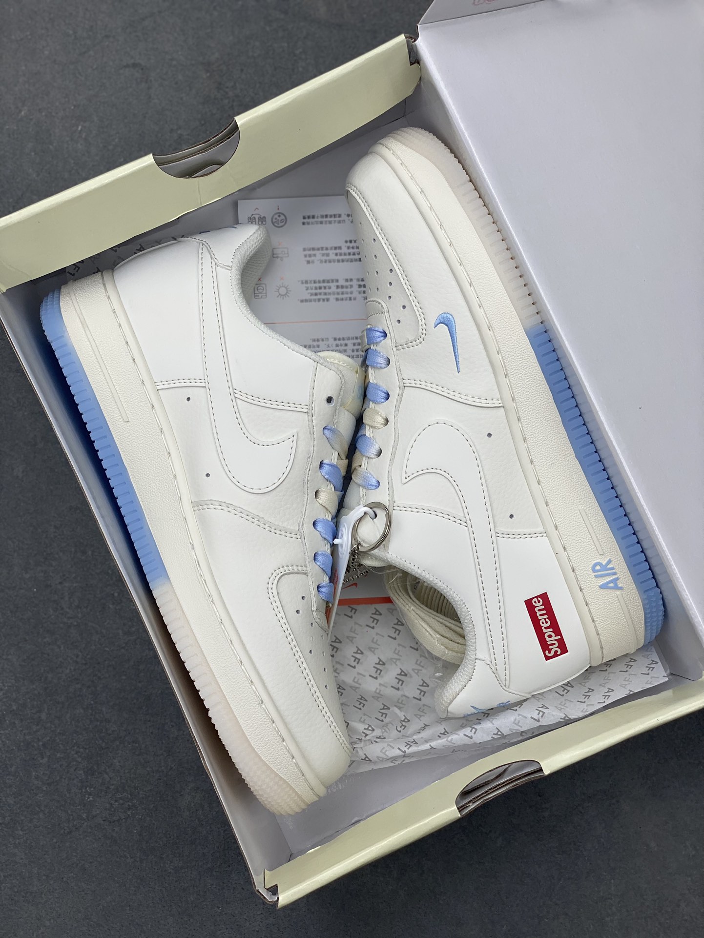 Nike Air Force 1 '07 Low Supreme Collab White Blue Sneakers - Limited Edition 10 i1720209267 8006 8
