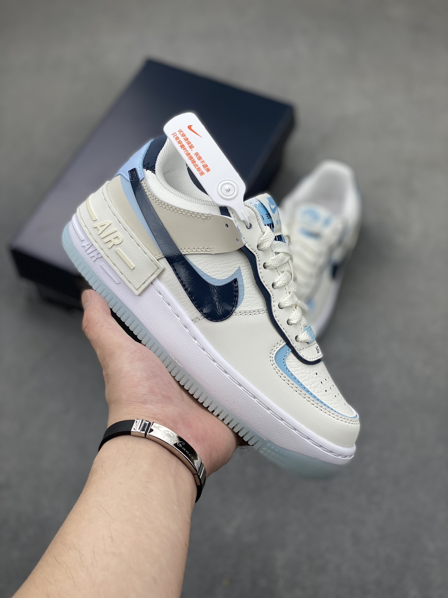 Nike Air Force 1 Shadow Low '07 Macaron Cream Blue Women's Shoes 2 i1720470688 4203 0