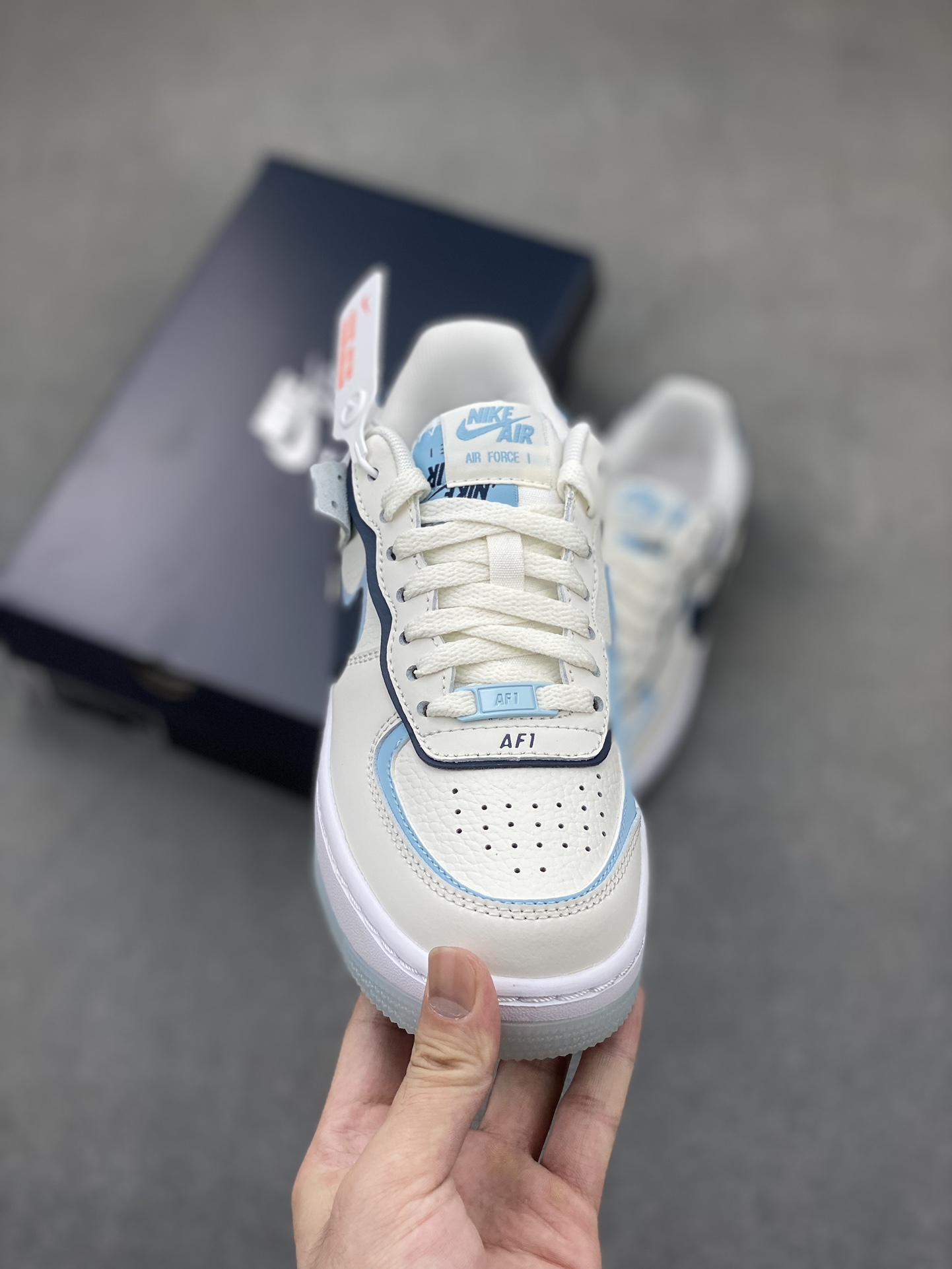Nike Air Force 1 Shadow Low '07 Macaron Cream Blue Women's Shoes 3 i1720470689 7524 0