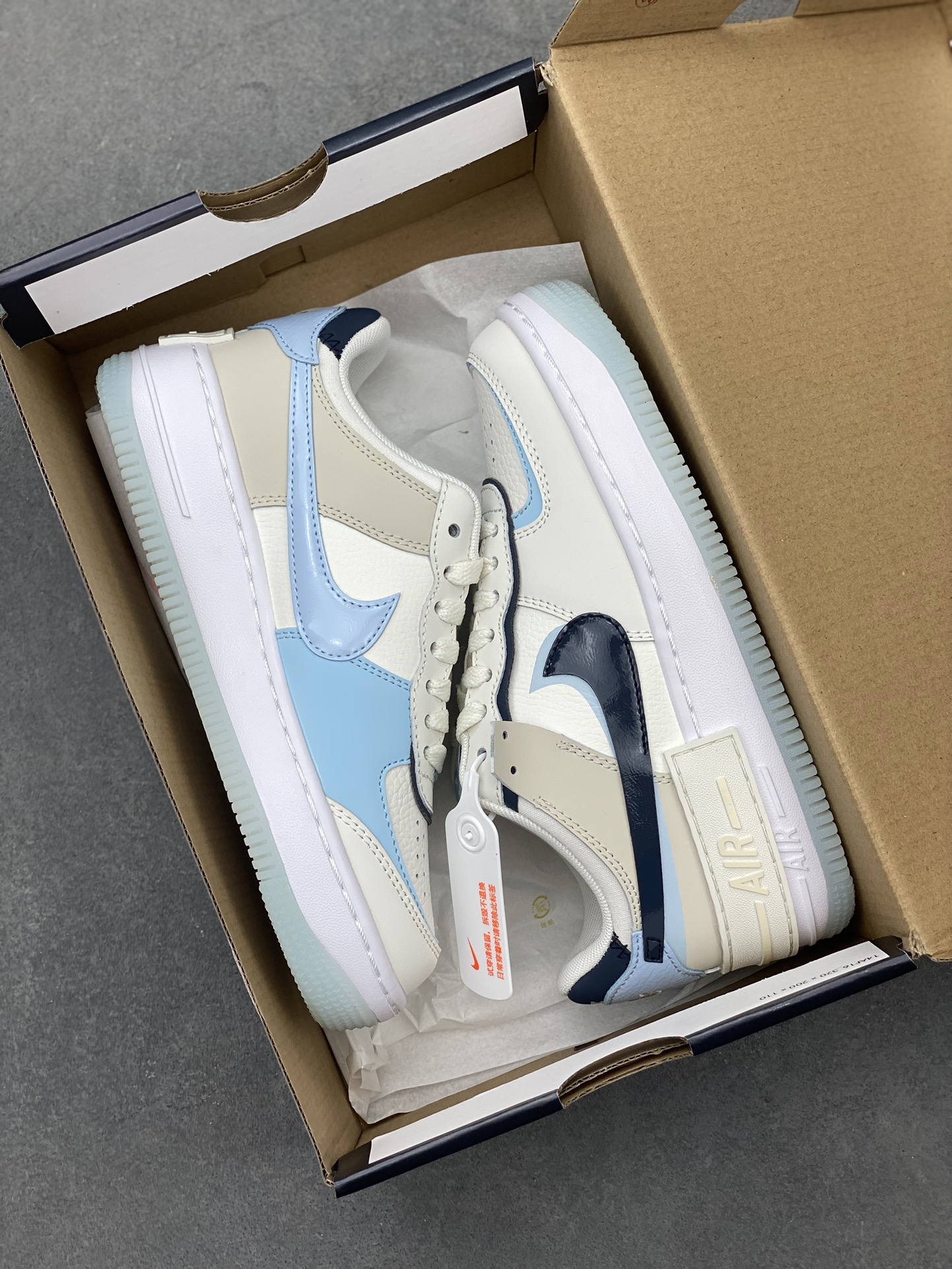 Nike Air Force 1 Shadow Low '07 Macaron Cream Blue Women's Shoes 10 i1720470689 9366 0