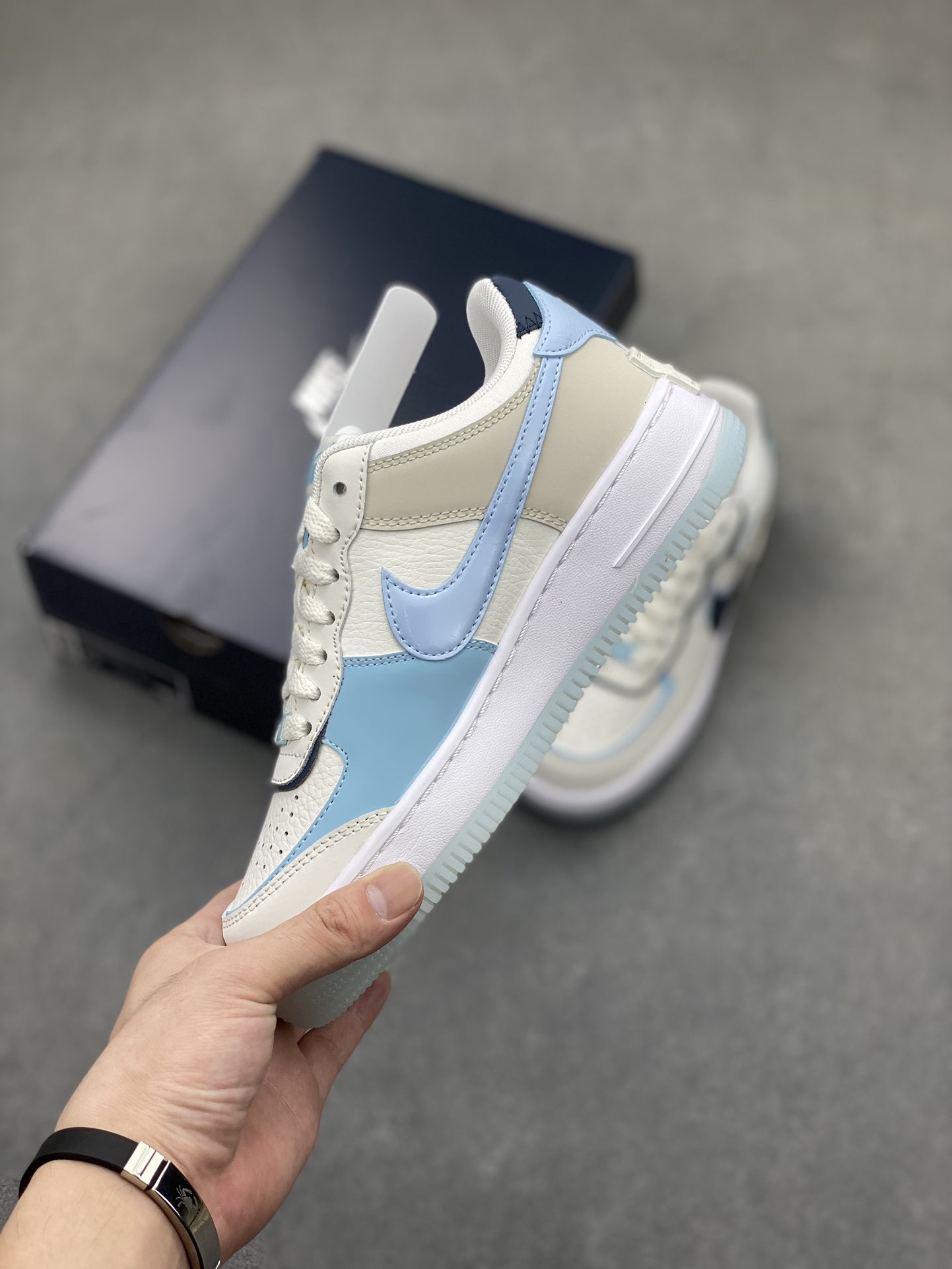 Nike Air Force 1 Shadow Low '07 Macaron Cream Blue Women's Shoes 4 i1720470689 9991 0