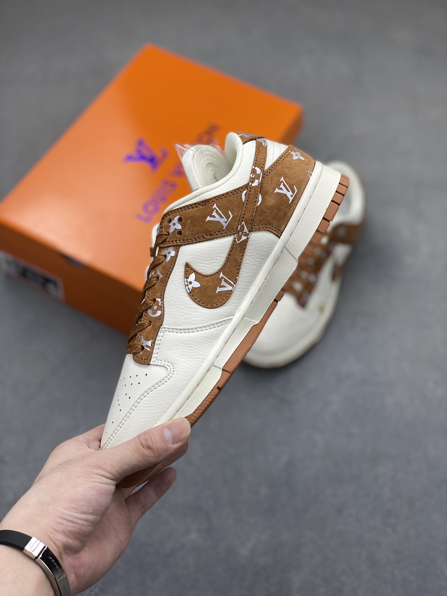 Nike SB Dunk Low Louis Vuitton Custom Sneakers - White/Brown, Limited Edition 3 i1721068880 8458 7