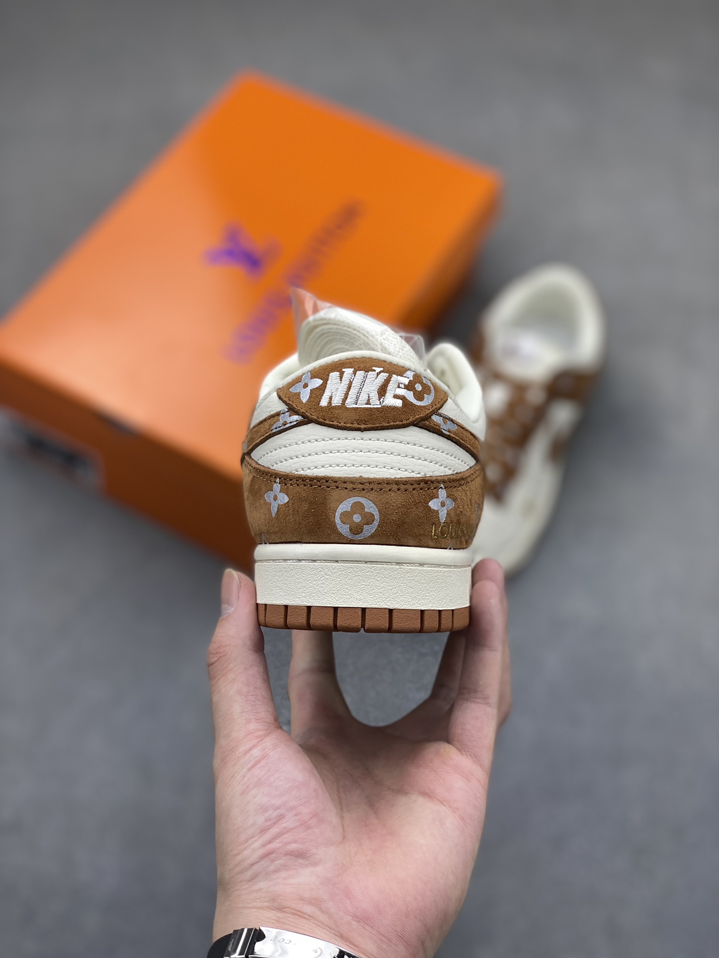 Nike SB Dunk Low Louis Vuitton Custom Sneakers - White/Brown, Limited Edition 4 i1721068880 8616 4