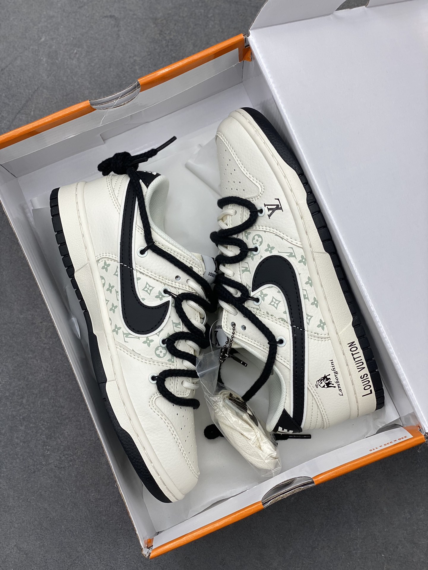 Nike SB Dunk Low Louis Vuitton Lamborghini White Black Sneakers 10 i1721162821 1461 8