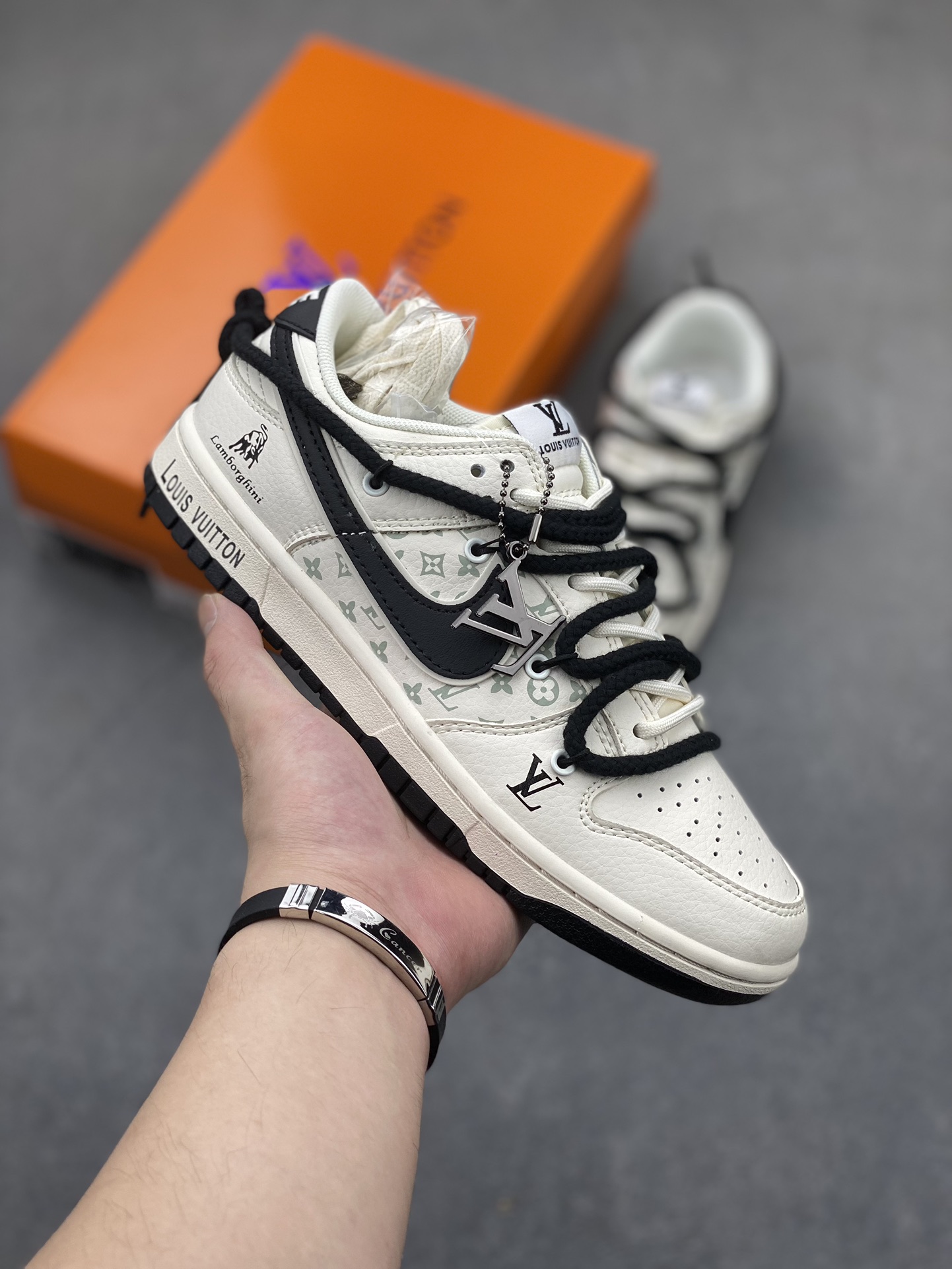 Nike SB Dunk Low Louis Vuitton Lamborghini White Black Sneakers 2 i1721162821 5235 5