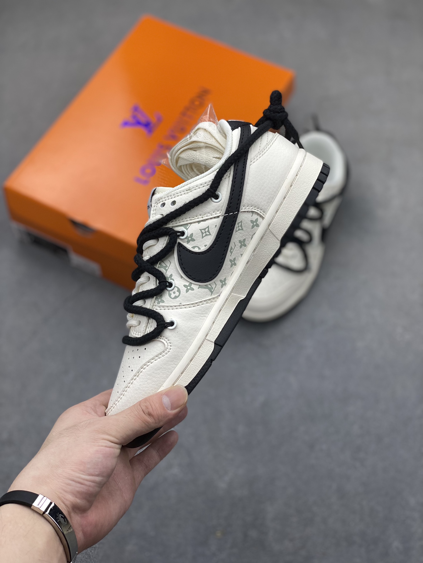 Nike SB Dunk Low Louis Vuitton Lamborghini White Black Sneakers 4 i1721162821 6312 0