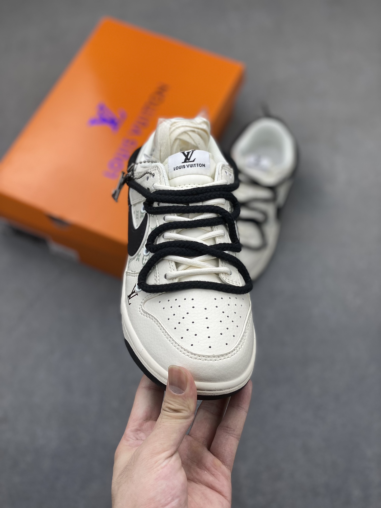 Nike SB Dunk Low Louis Vuitton Lamborghini White Black Sneakers 3 i1721162821 9299 1