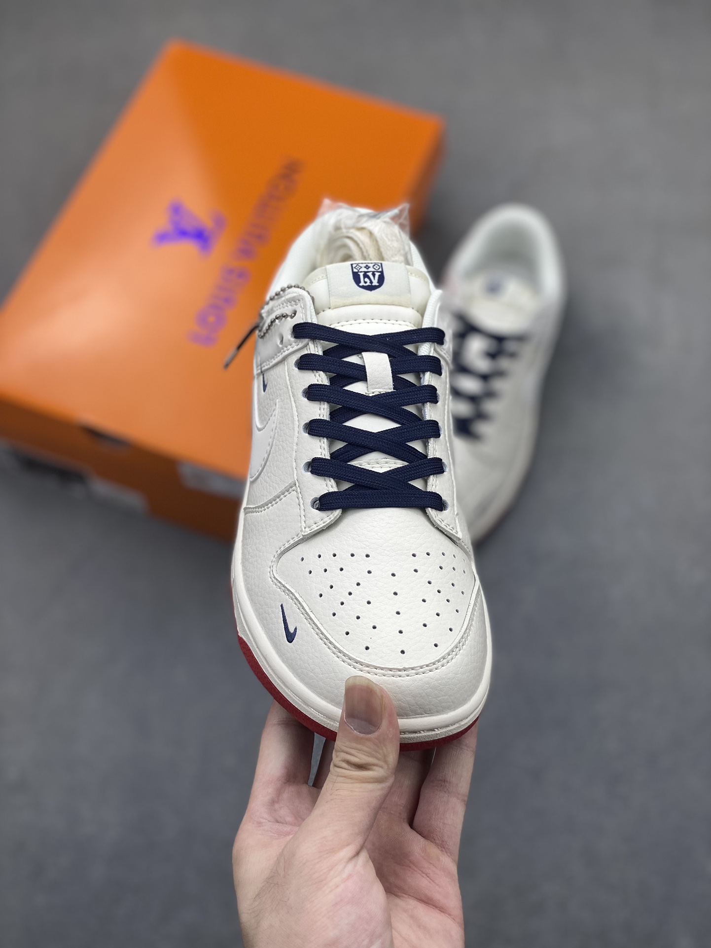 Nike SB Dunk Low Louis Vuitton Collab Sneakers - White, Red & Blue 3 i1721864200 4517 3