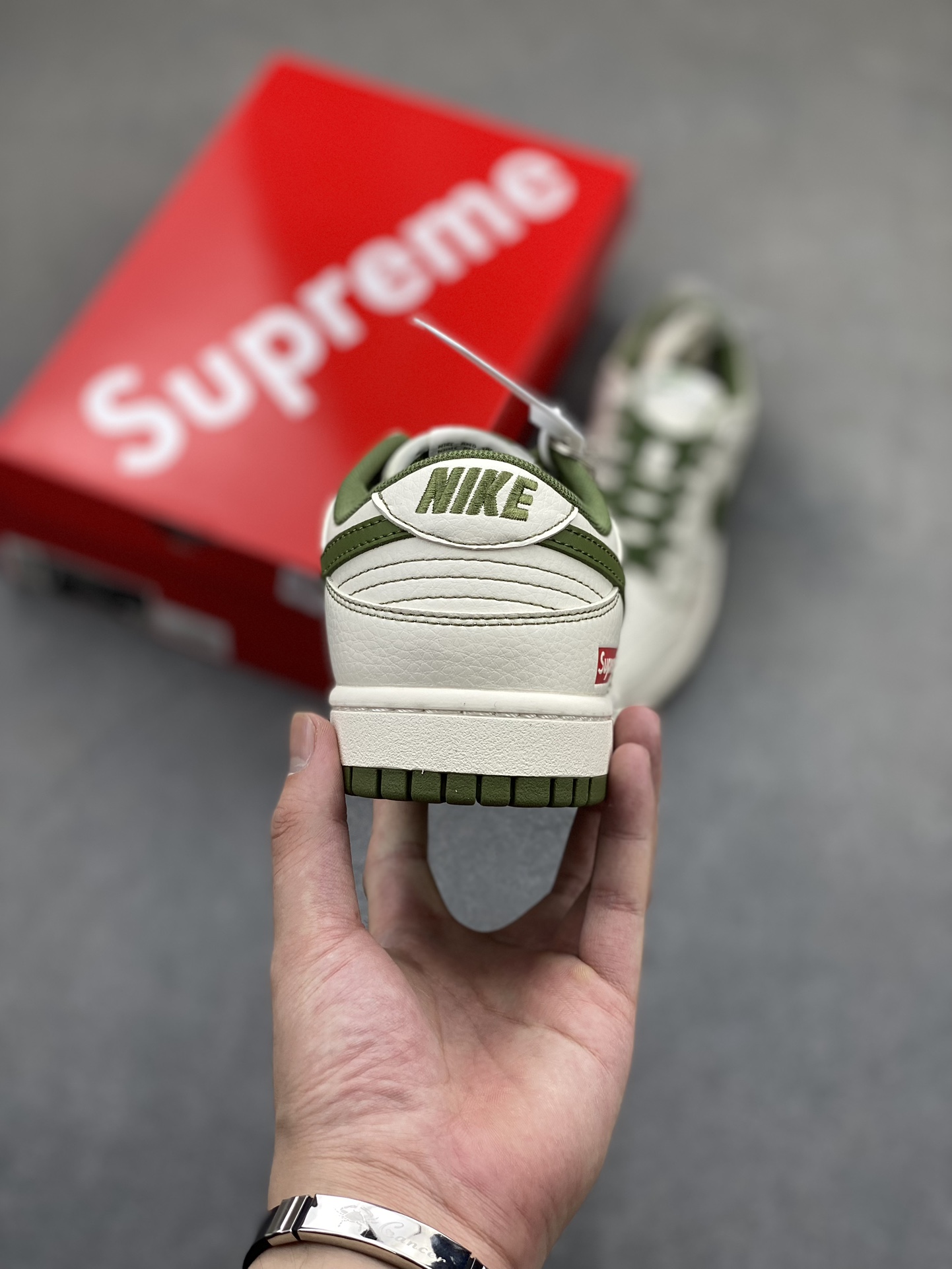 Nike SB Dunk Low Supreme Green Double Hook Custom Low-Top Sneakers 5 i1723049526 4714 4