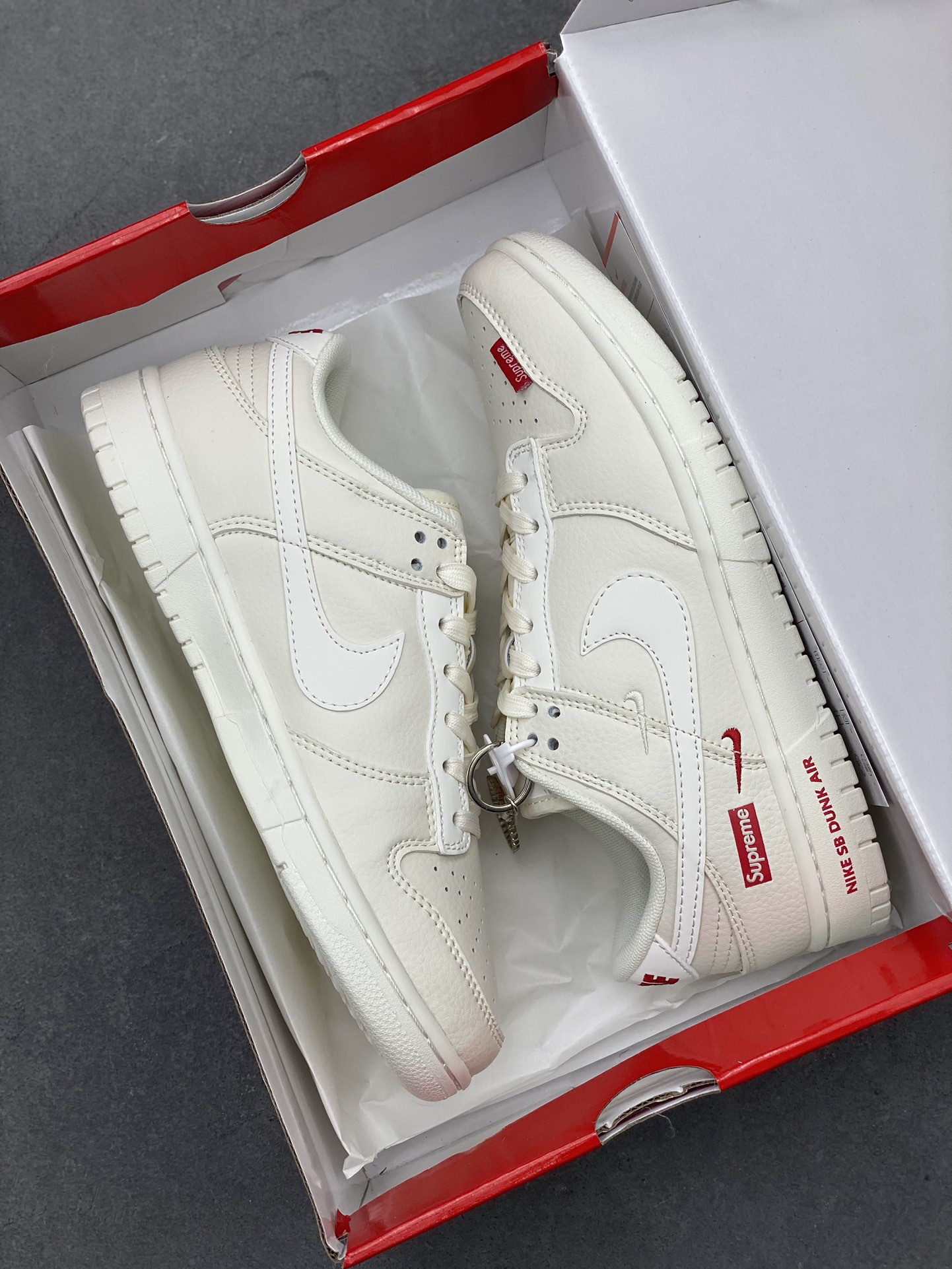 Nike SB Dunk Low Supreme Collab - White/Red, Premium Leather Sneakers 10 i1723229420 2163 0