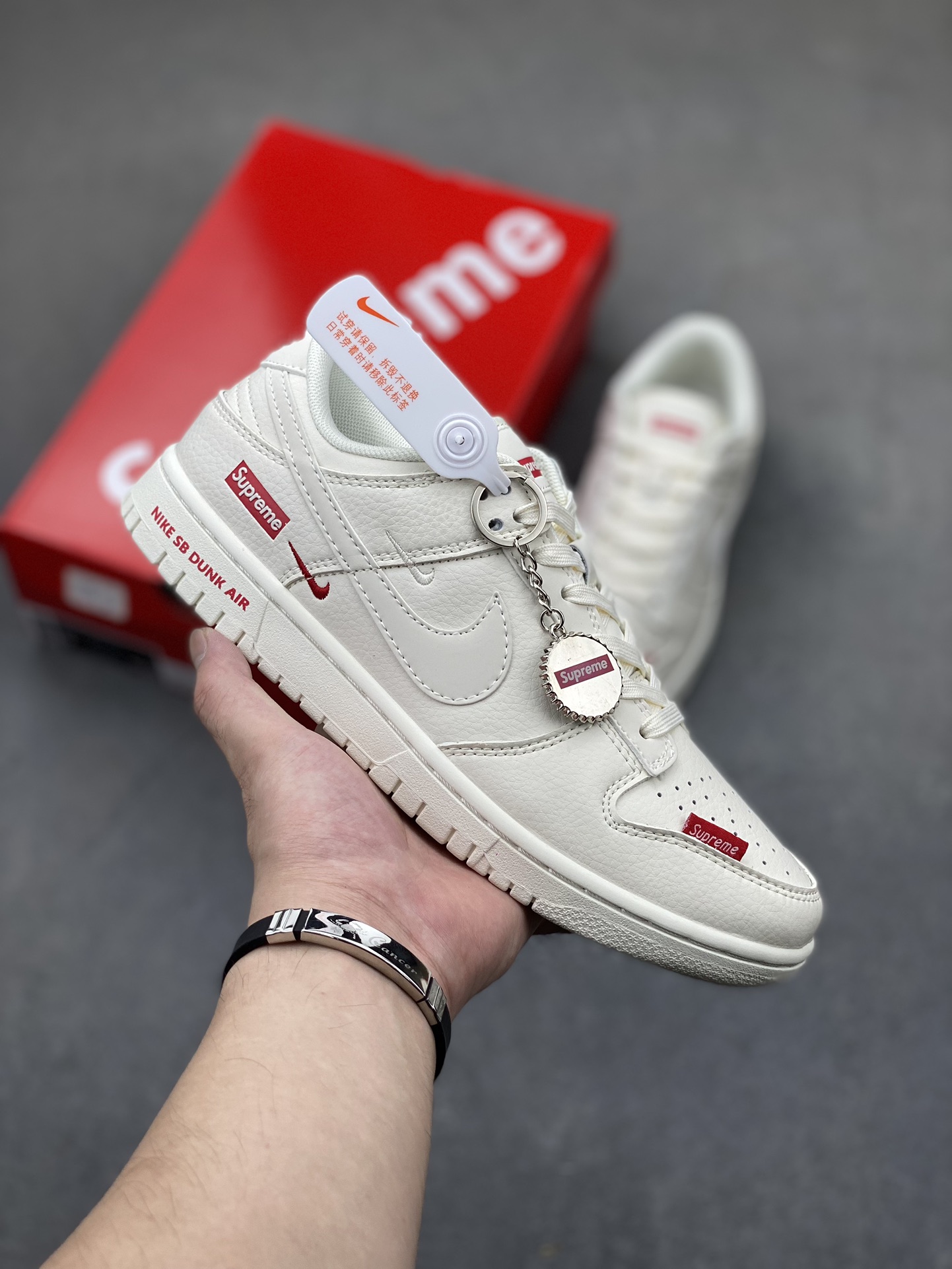 Nike SB Dunk Low Supreme Collab - White/Red, Premium Leather Sneakers 2 i1723229420 7144 2