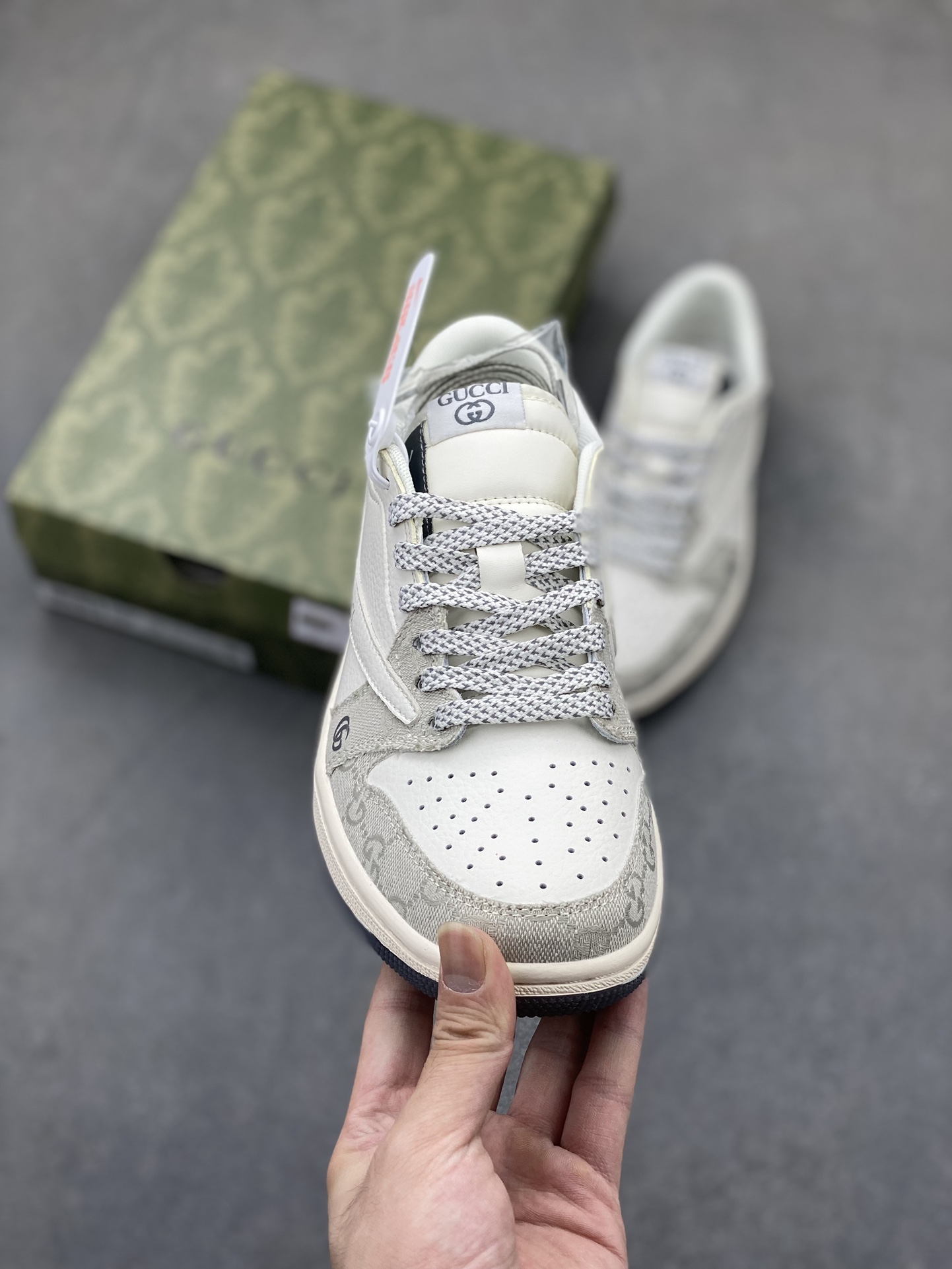 Gucci Air Jordan 1 Low OG SP "Smoke Grey" Limited Edition Sneakers 16 i1724102032 6822 7