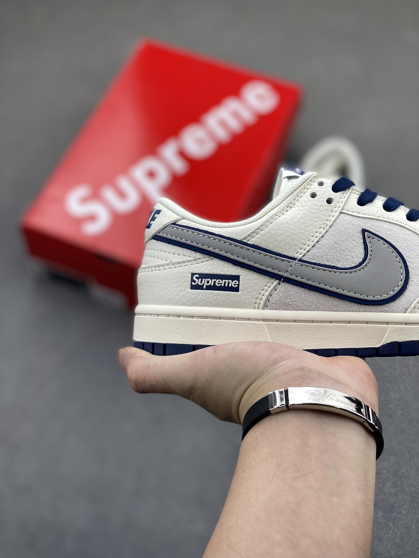 Nike SB Dunk Low Supreme Collab Sneakers - White/Blue, Anniversary Edition 6 i1725561578 7476 3