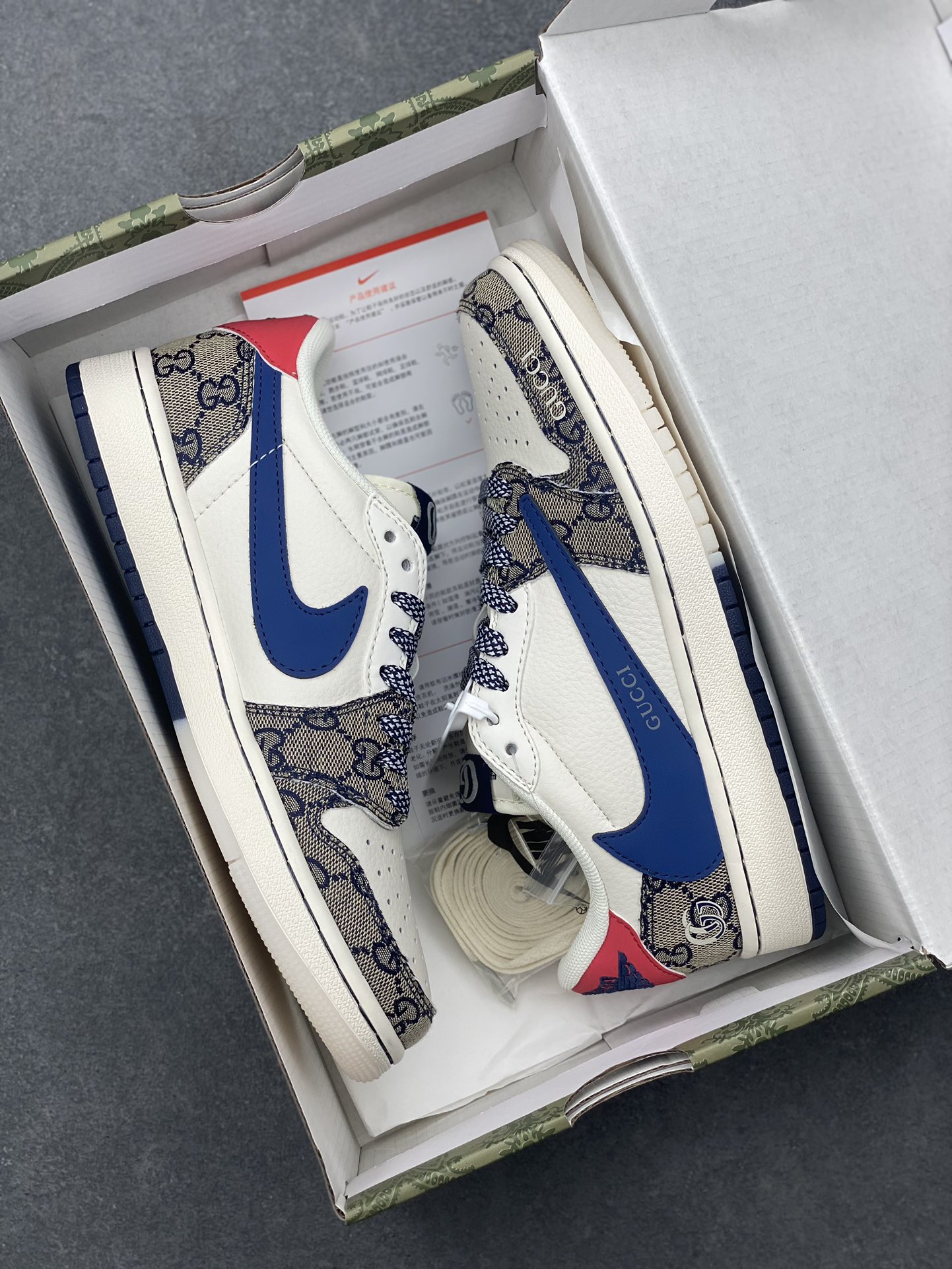 Travis Scott x Nike Air Jordan 1 Low Gucci Custom Sneakers - Limited Edition 10 i1726262946 9909 0