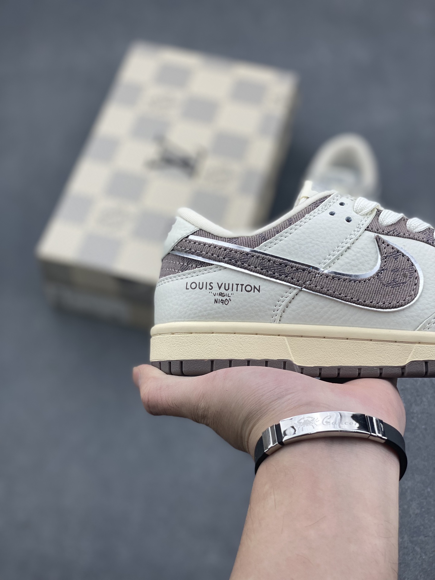 Nike SB Dunk Low Louis Vuitton Collab Sneakers - Beige/Brown, Premium Quality 6 i1728507587 389 4