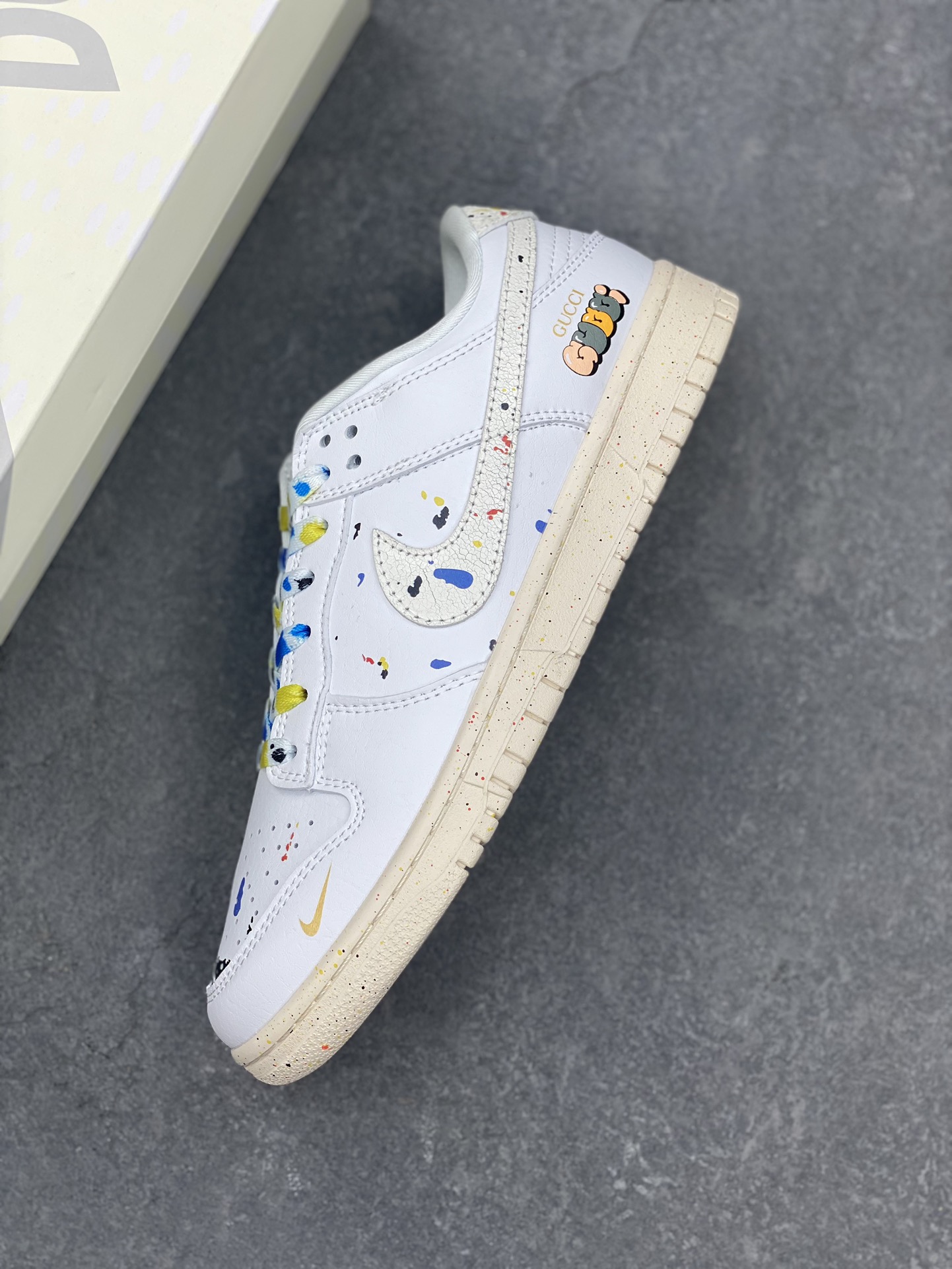 Nike Dunk Low White Multi-Color Splatter Paint, Men's Fashion Sneaker 8 i1728923679 2094 2