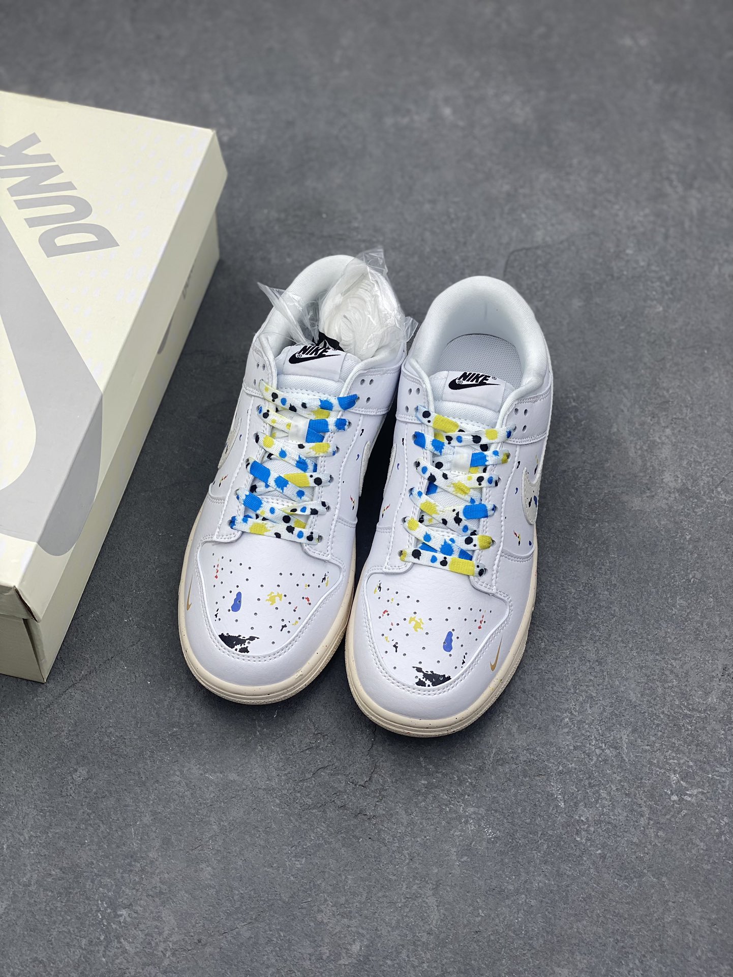 Nike Dunk Low White Multi-Color Splatter Paint, Men's Fashion Sneaker 9 i1728923679 4656 7