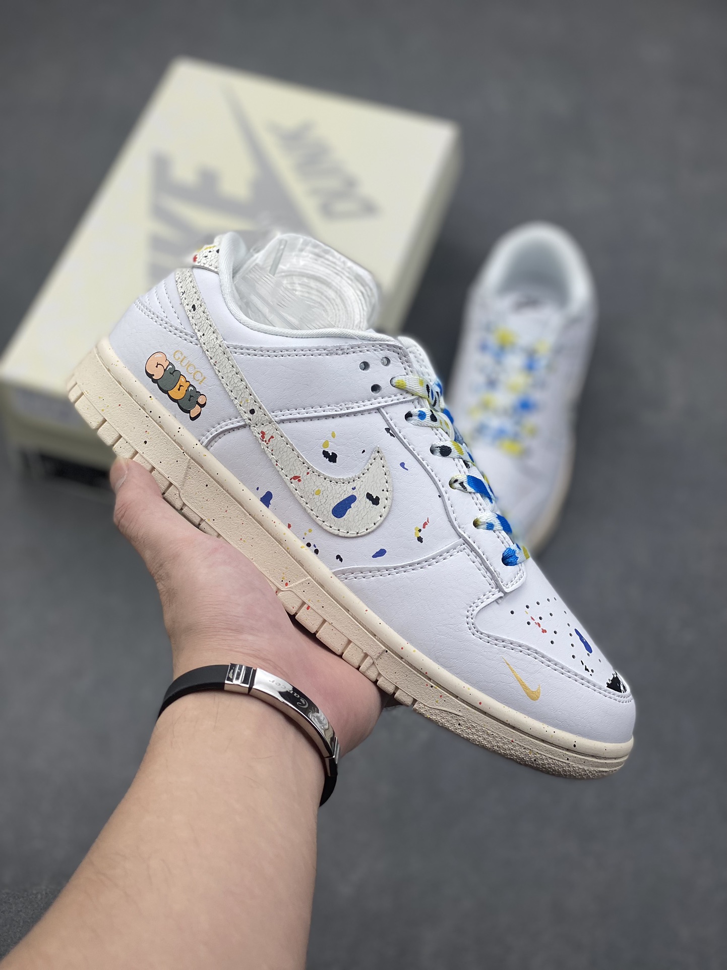 Nike Dunk Low White Multi-Color Splatter Paint, Men's Fashion Sneaker 2 i1728923679 6343 3