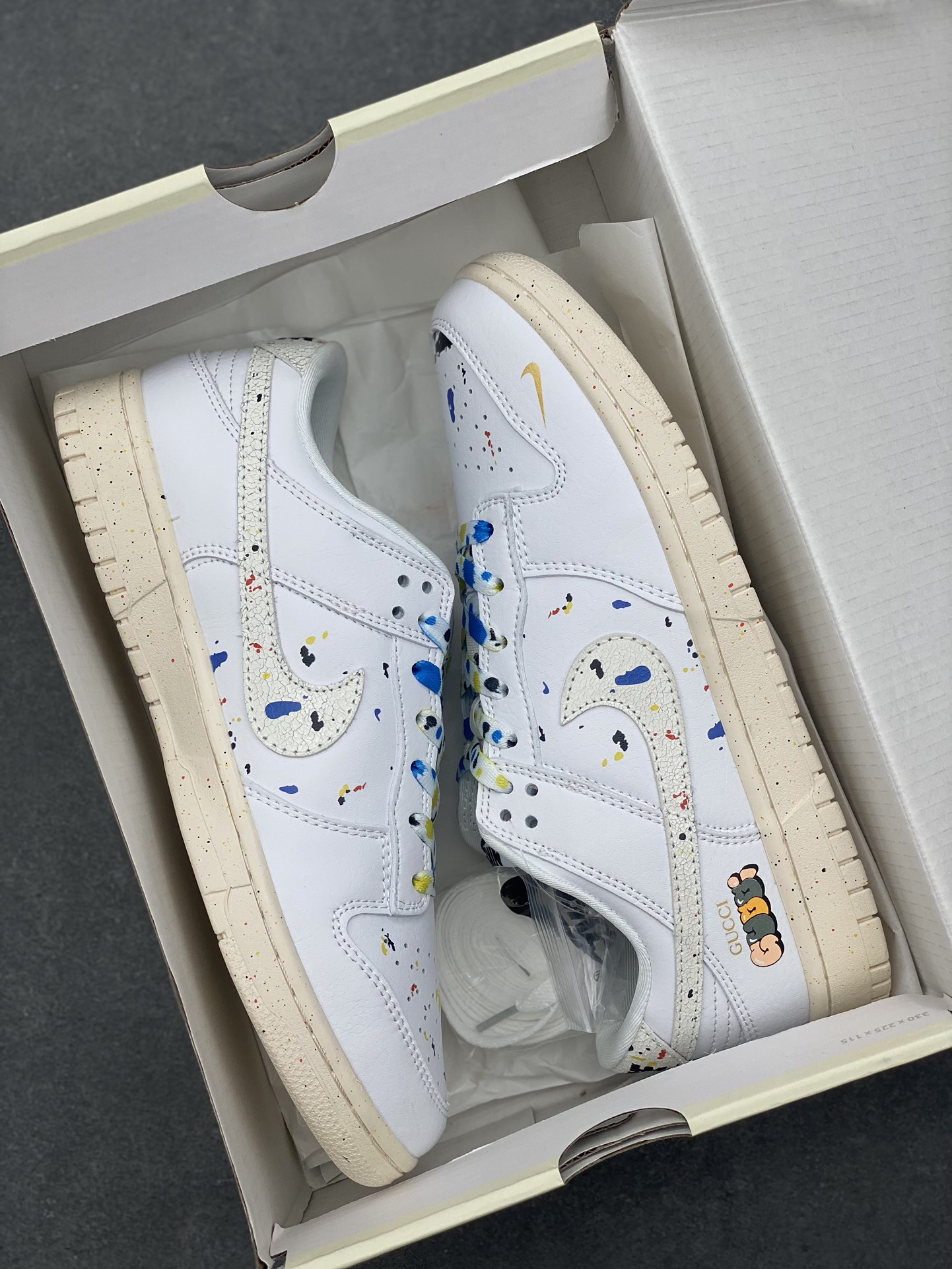Nike Dunk Low White Multi-Color Splatter Paint, Men's Fashion Sneaker 10 i1728923679 9995 4