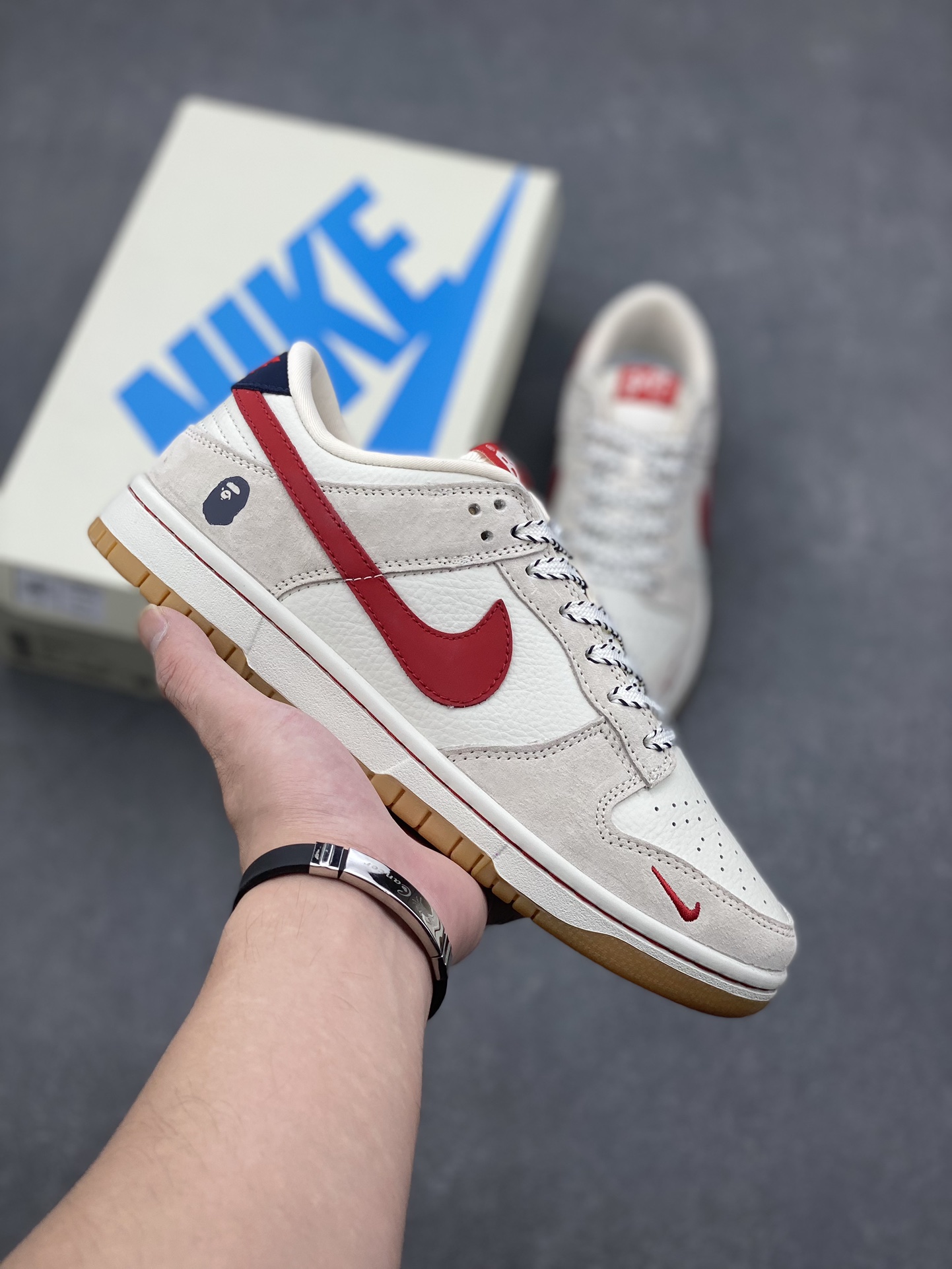 Nike SB Dunk Low Bape Red Swoosh Anniversary Custom Casual Sneakers 1 i1729105988 1956 2