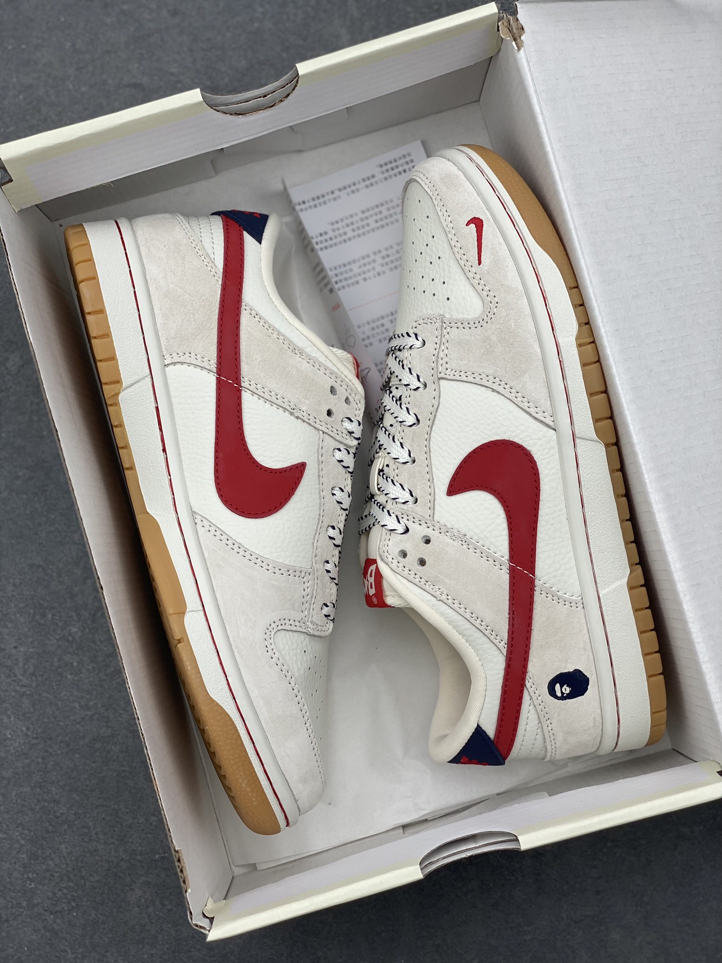Nike SB Dunk Low Bape Red Swoosh Anniversary Custom Casual Sneakers 9 i1729105988 5075 1