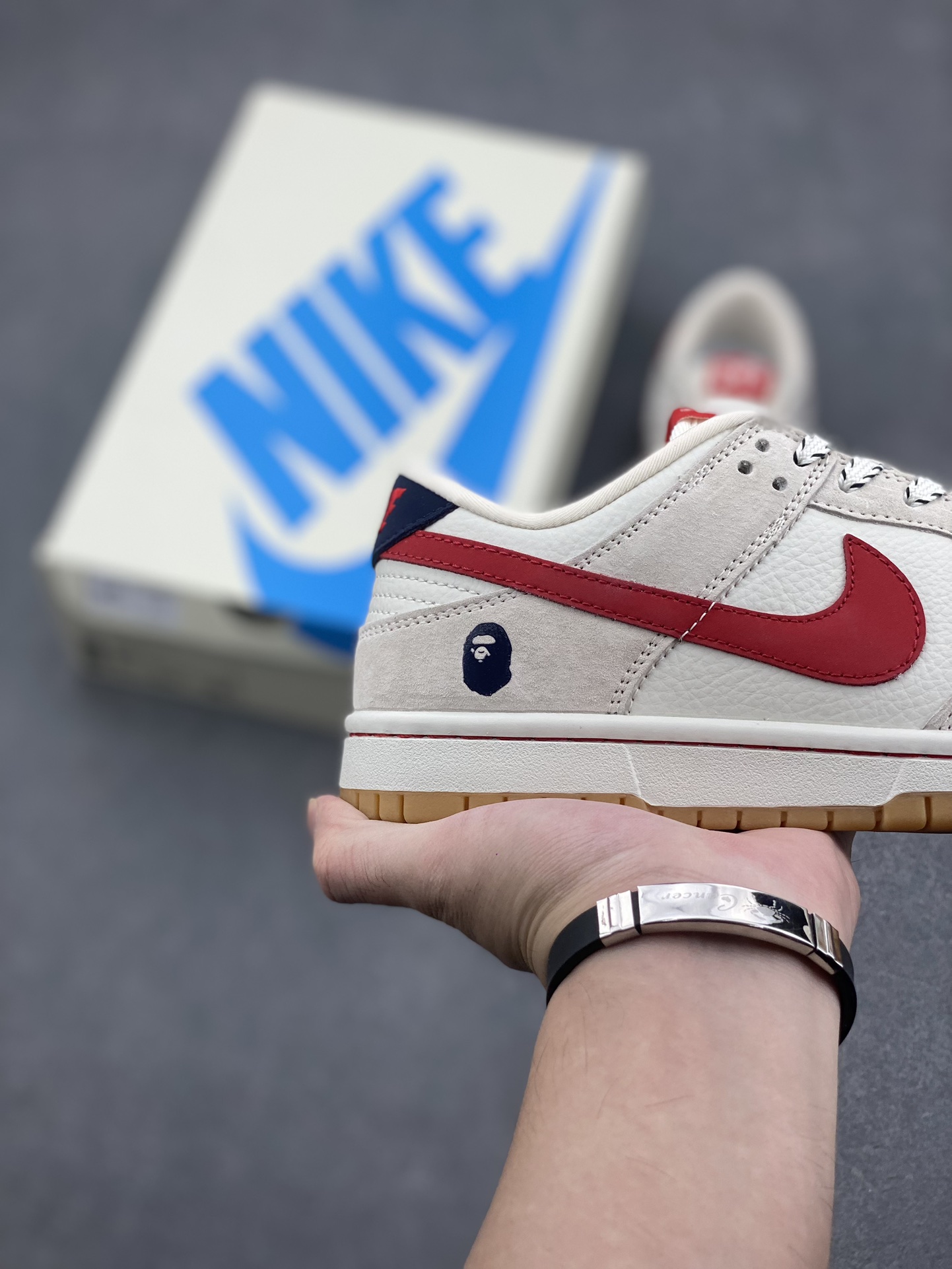 Nike SB Dunk Low Bape Red Swoosh Anniversary Custom Casual Sneakers 5 i1729105988 802 6