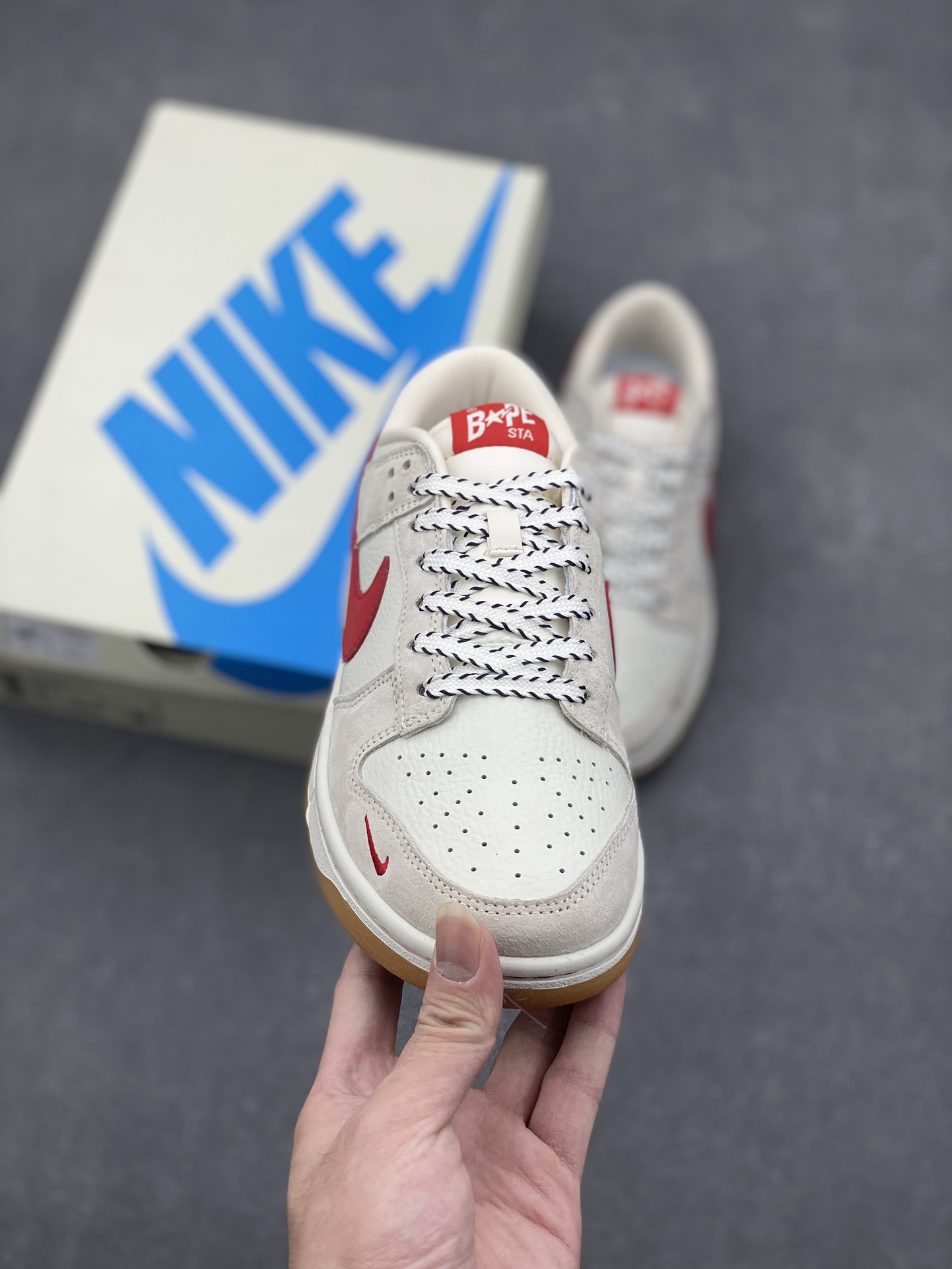 Nike SB Dunk Low Bape Red Swoosh Anniversary Custom Casual Sneakers 2 i1729105988 8156 4