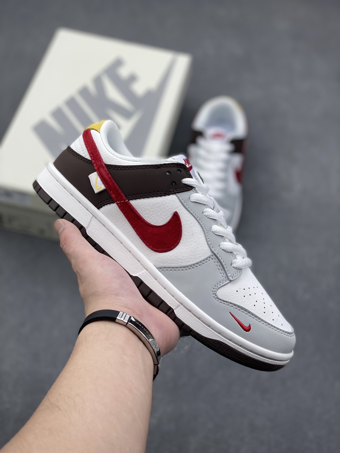 Nike SB Dunk Low 'Color Block Red Swoosh' Premium Casual Sneakers 2 i1730050122 4693 2