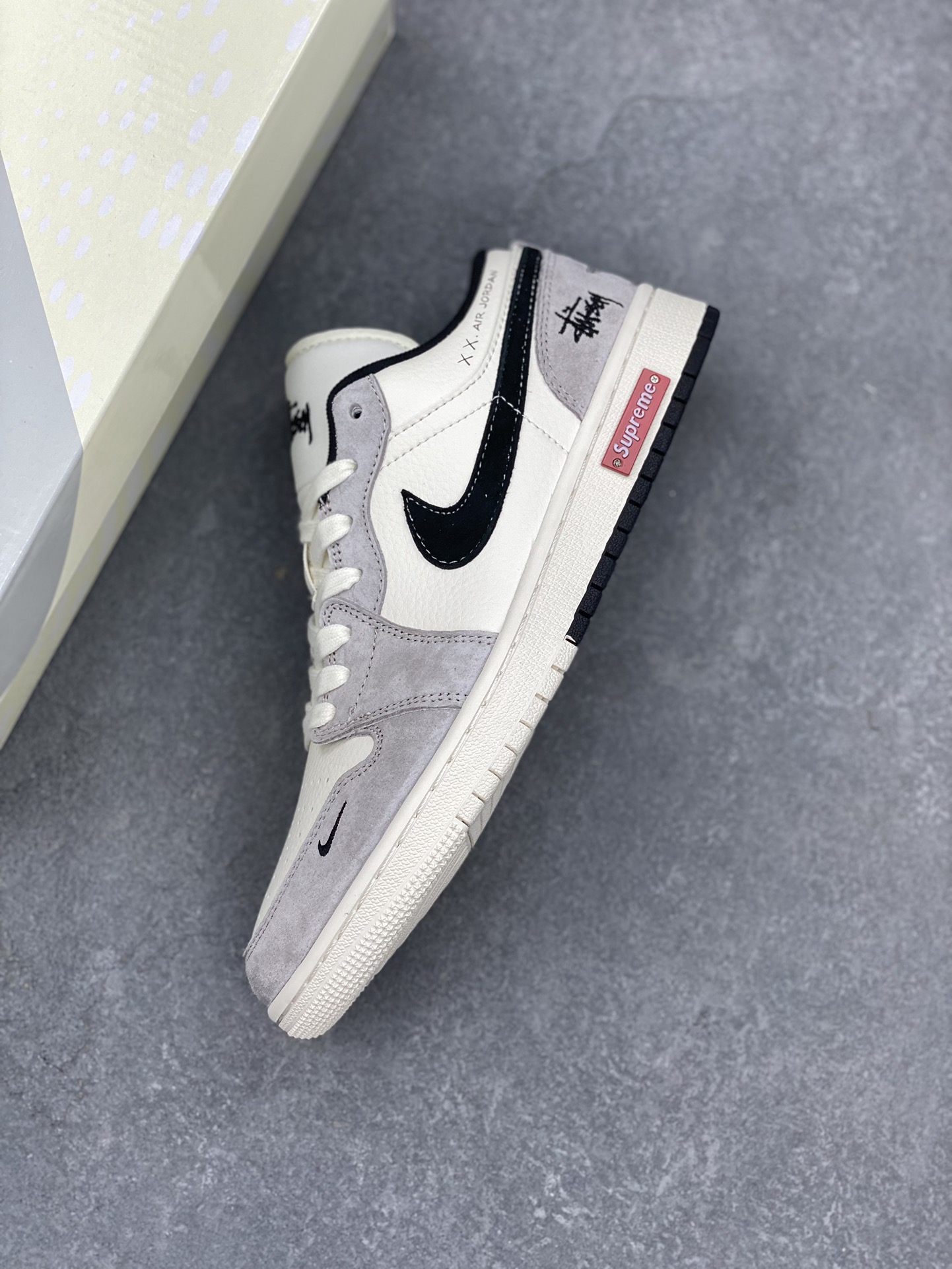 Nike Air Jordan 1 Stussy Collab - Grey/Black/Red - Retro Low Top Shoe 7 i1731299470 1085 8