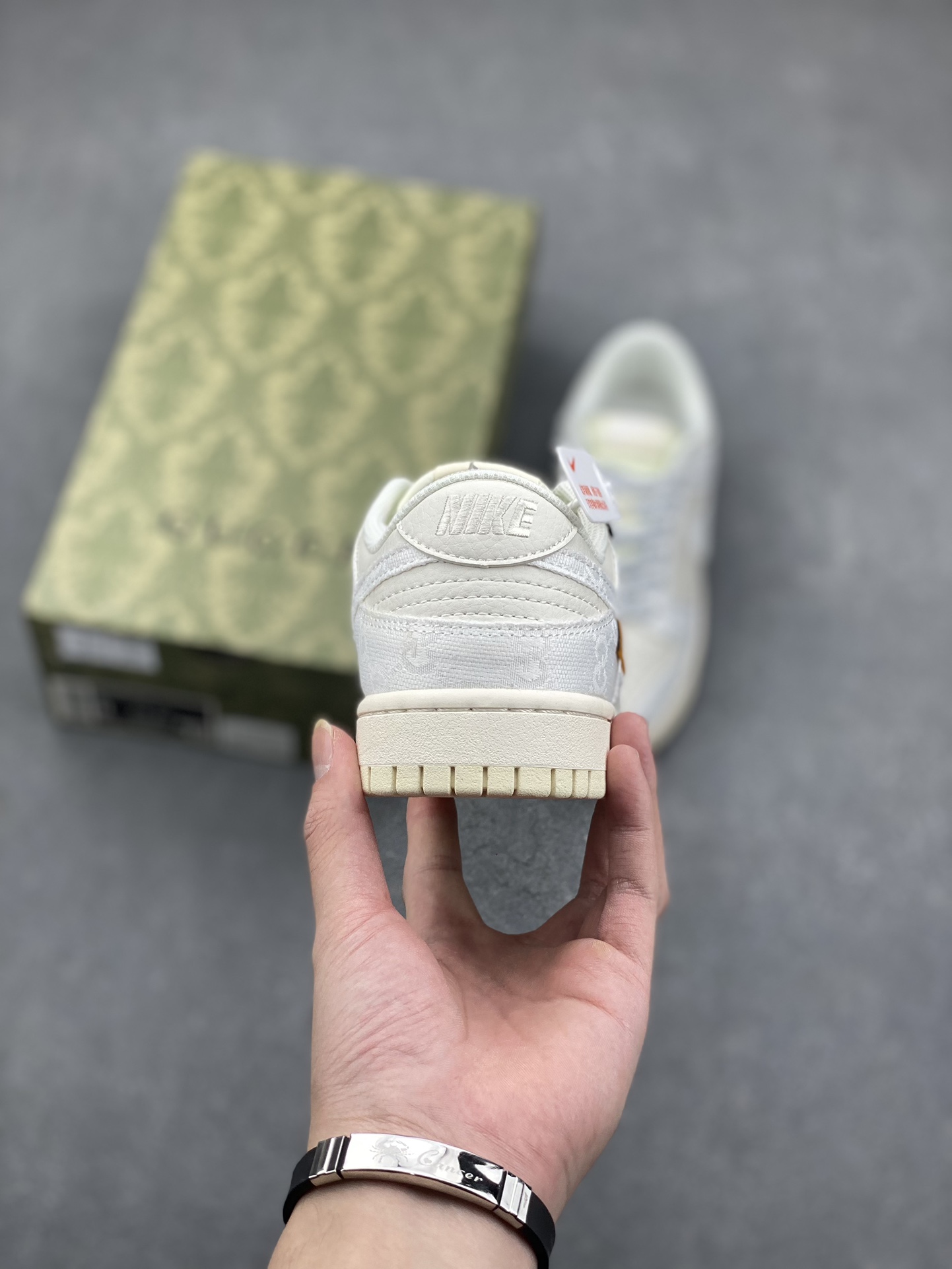 Nike SB Dunk Low "Gucci Collab" White Silver Sneakers - Anniversary Edition 5 i1731357518 5763 0