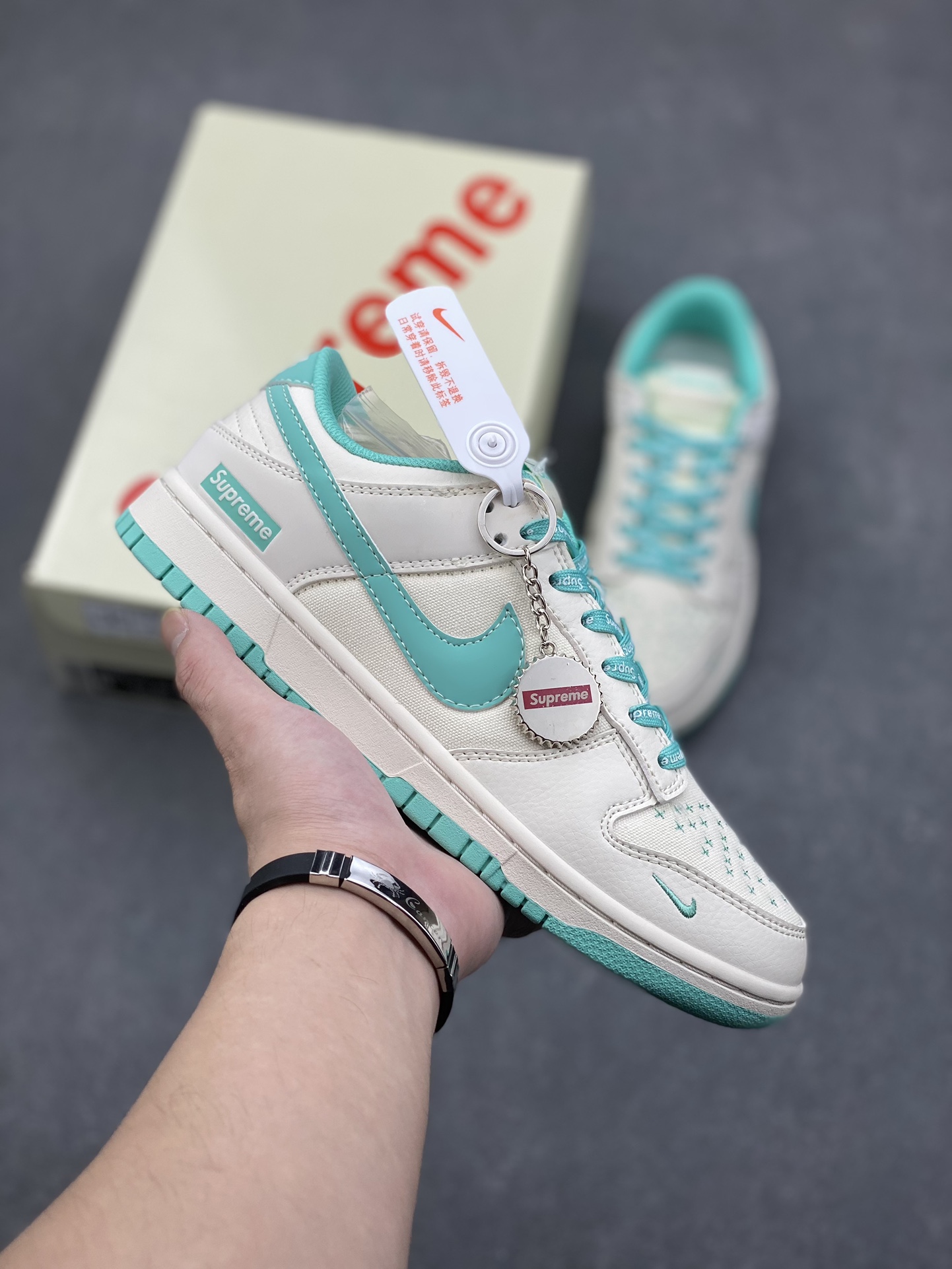 Nike SB Dunk Low Supreme Wheat Green Canvas Custom Anniversary Sneakers 1 i1731602909 3922 0