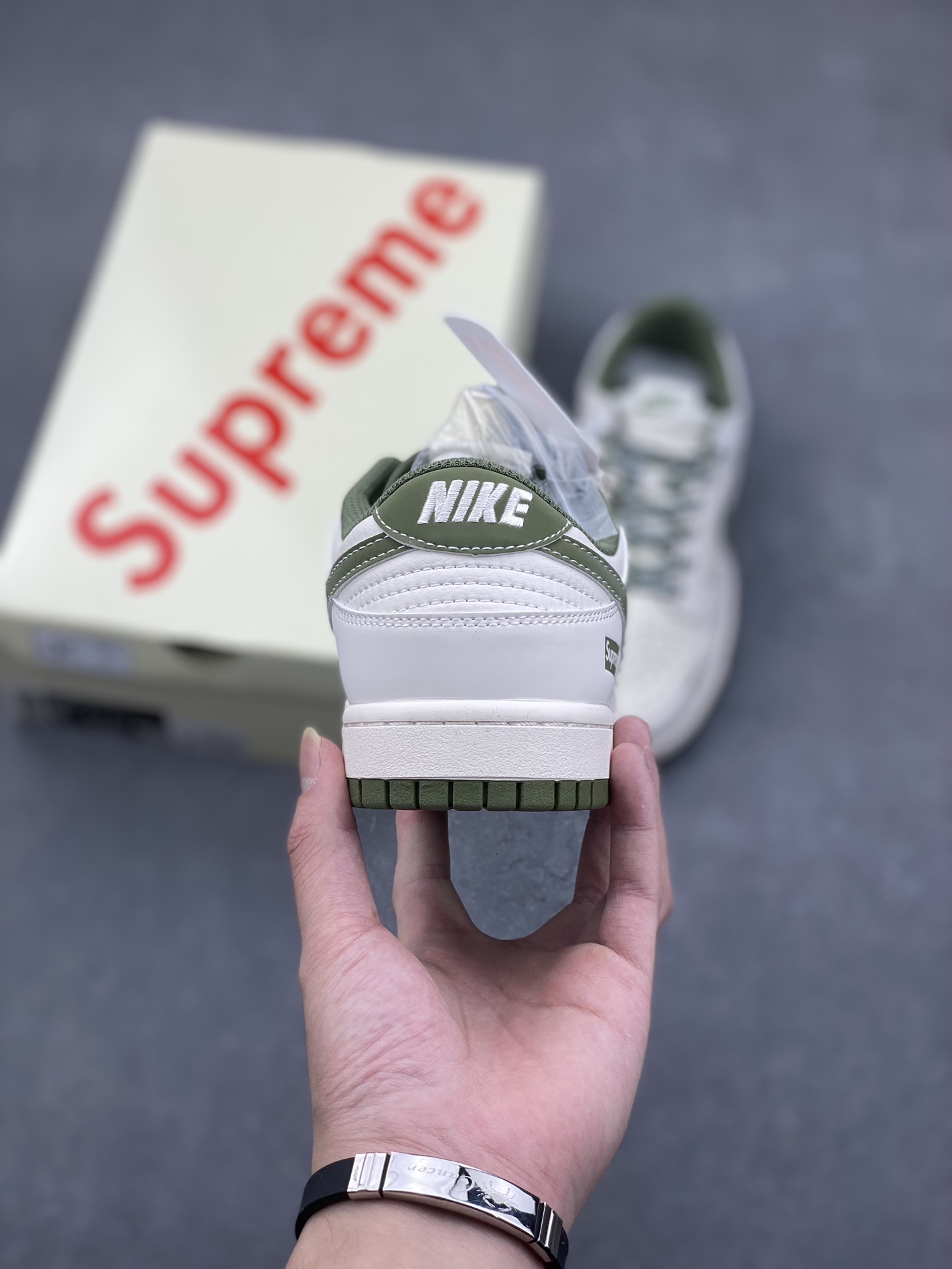 Nike SB Dunk Low Supreme Sneakers - Military Green Canvas Limited Edition 4 i1731948880 3902 3