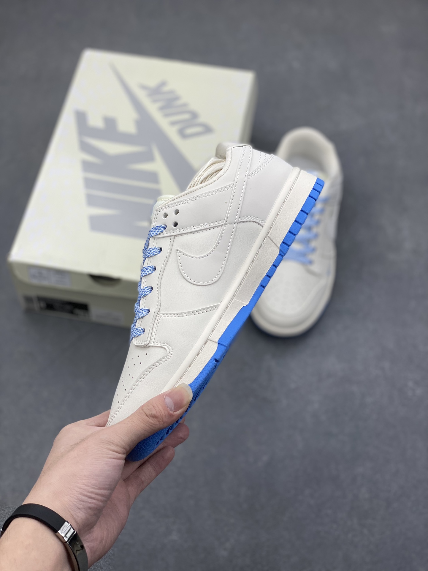 Nike SB Dunk Low Louis Vuitton Collab - Cream & Blue Premium Leather Sneakers 3 i1732090136 1725 0
