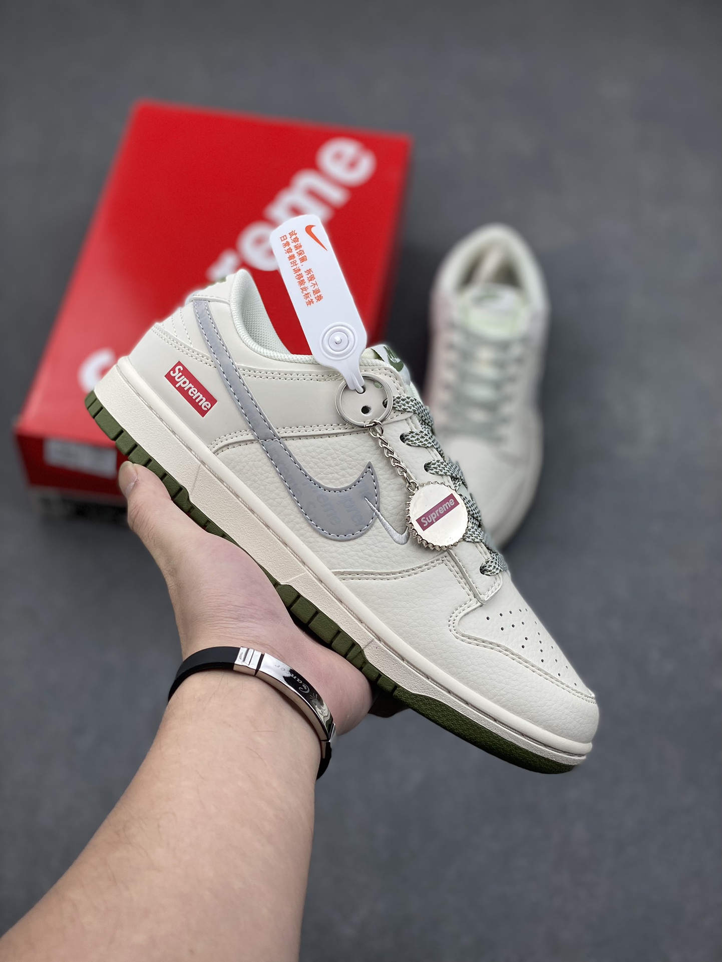 Nike SB Dunk Low Supreme Collab Cream Anniversary Edition Custom Sneakers 2 i1732138728 454 3